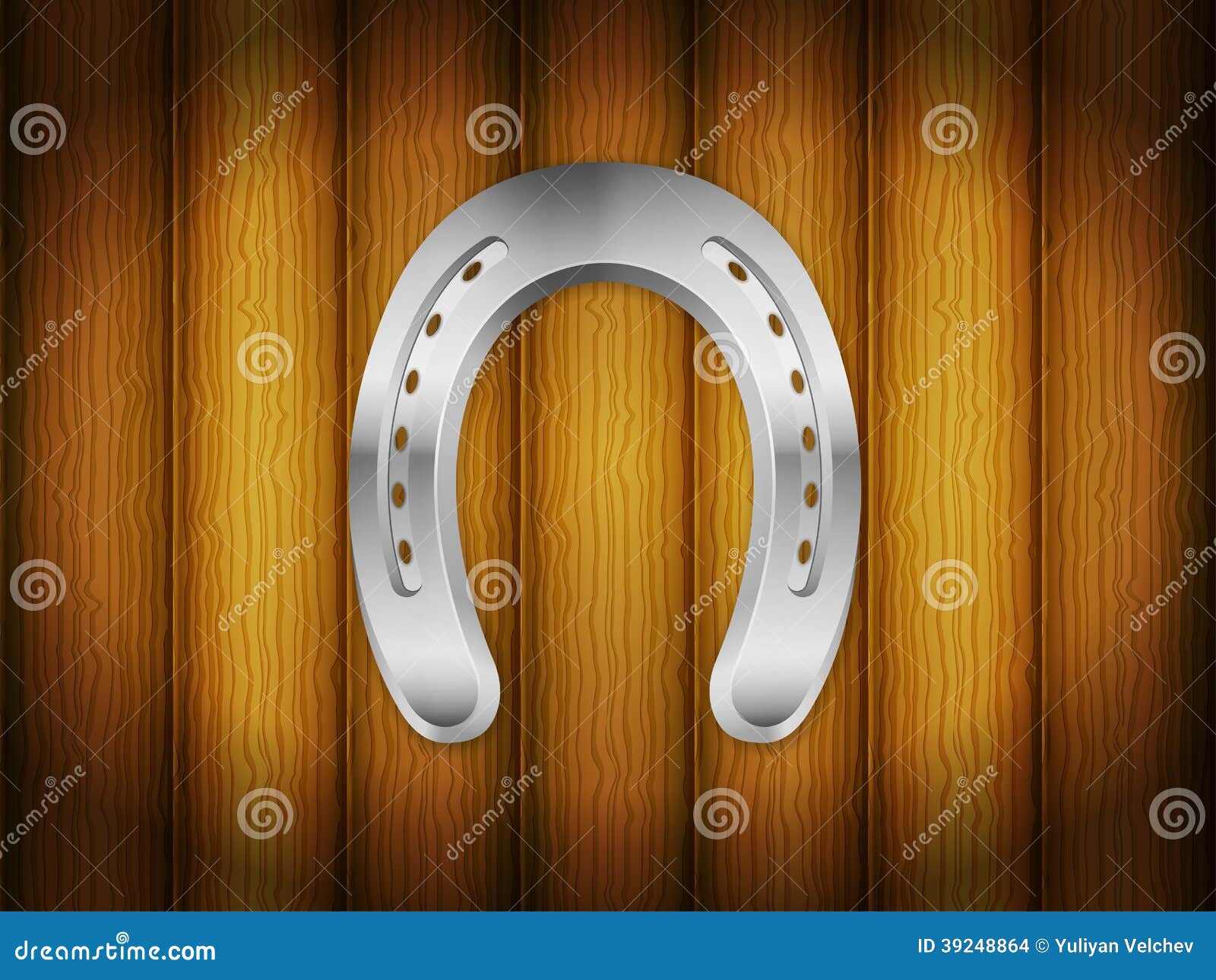 Horseshoe wood background stock vector. Illustration of metal - 39248864