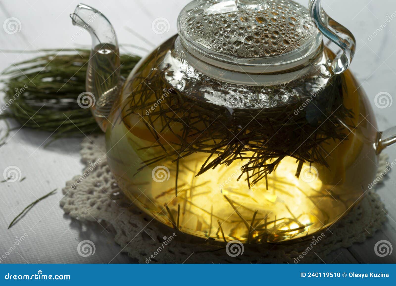 Horsetail Tea Made from Fresh Horsetail Stock Photo Image of