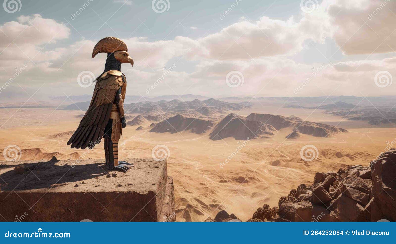 Horus The Egyptian God Of The Sky And Kingship Stock Illustration Illustration Of Ancient