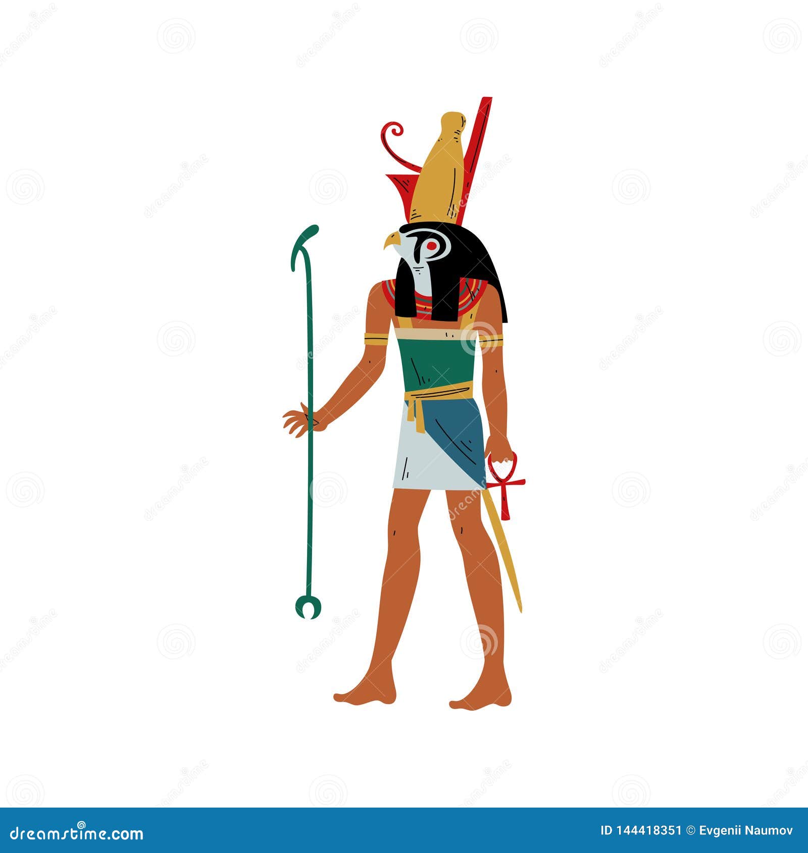 Horus God Of Sky And Sun With Head Of Falcon Symbol Of