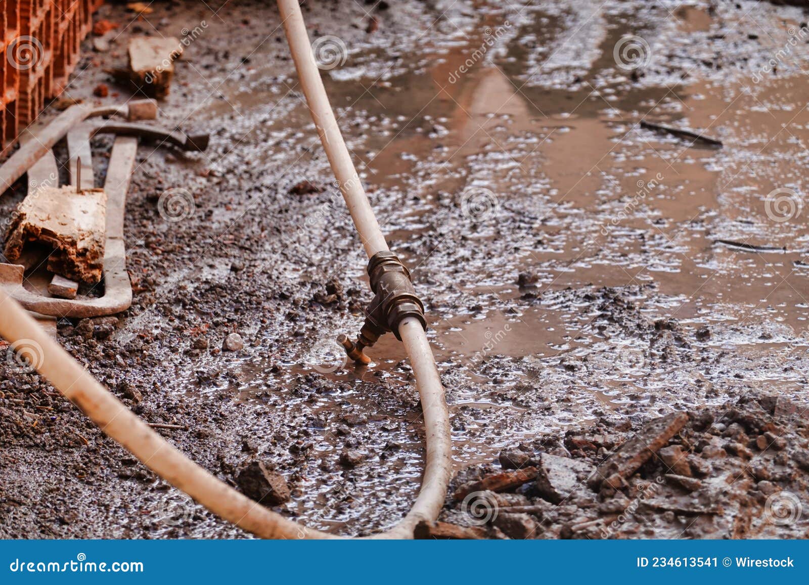 Hose in a Dirty Industrial Area Stock Image Image of tool, background
