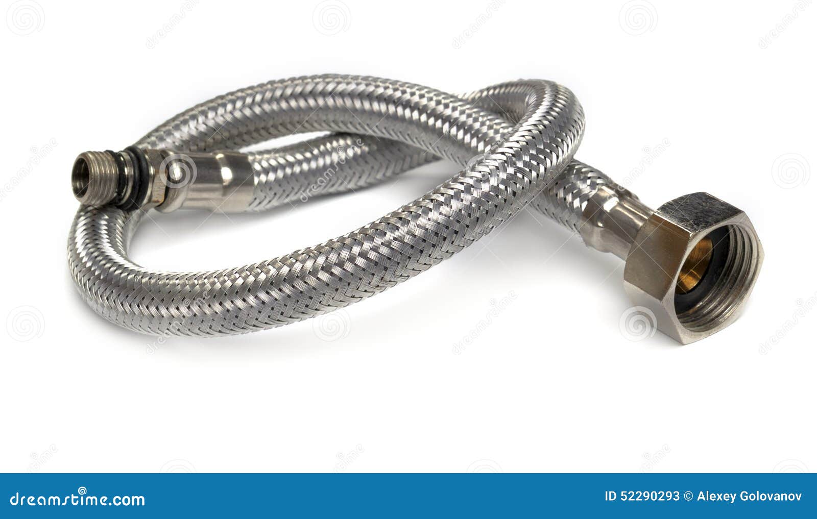 Hose flexible metal braid stock image. Image of water 52290293
