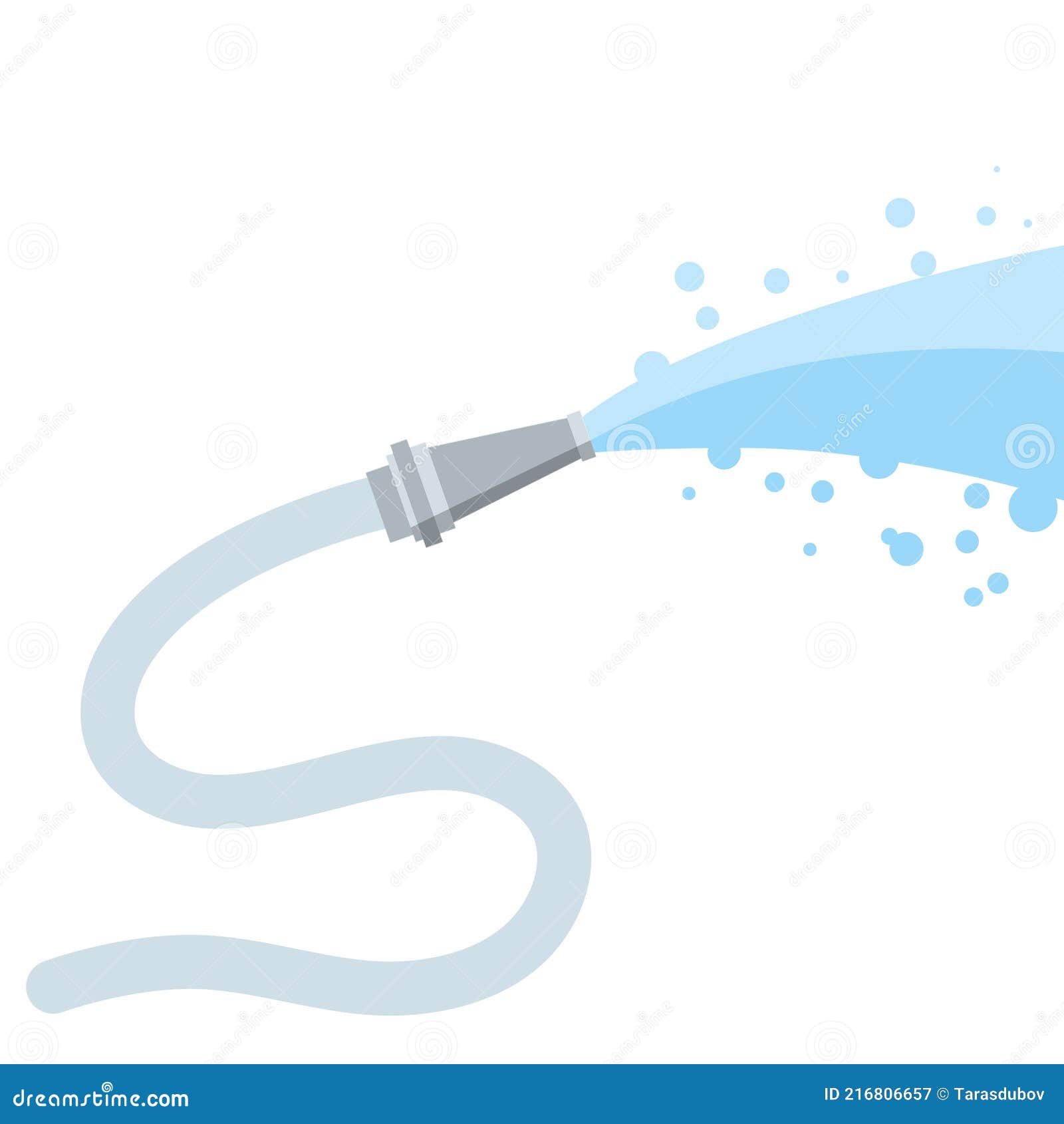 Hose. Jet of Water. Fire Fighting and Watering of the Lawn Stock Vector -  Illustration of pour, gushing: 216806657