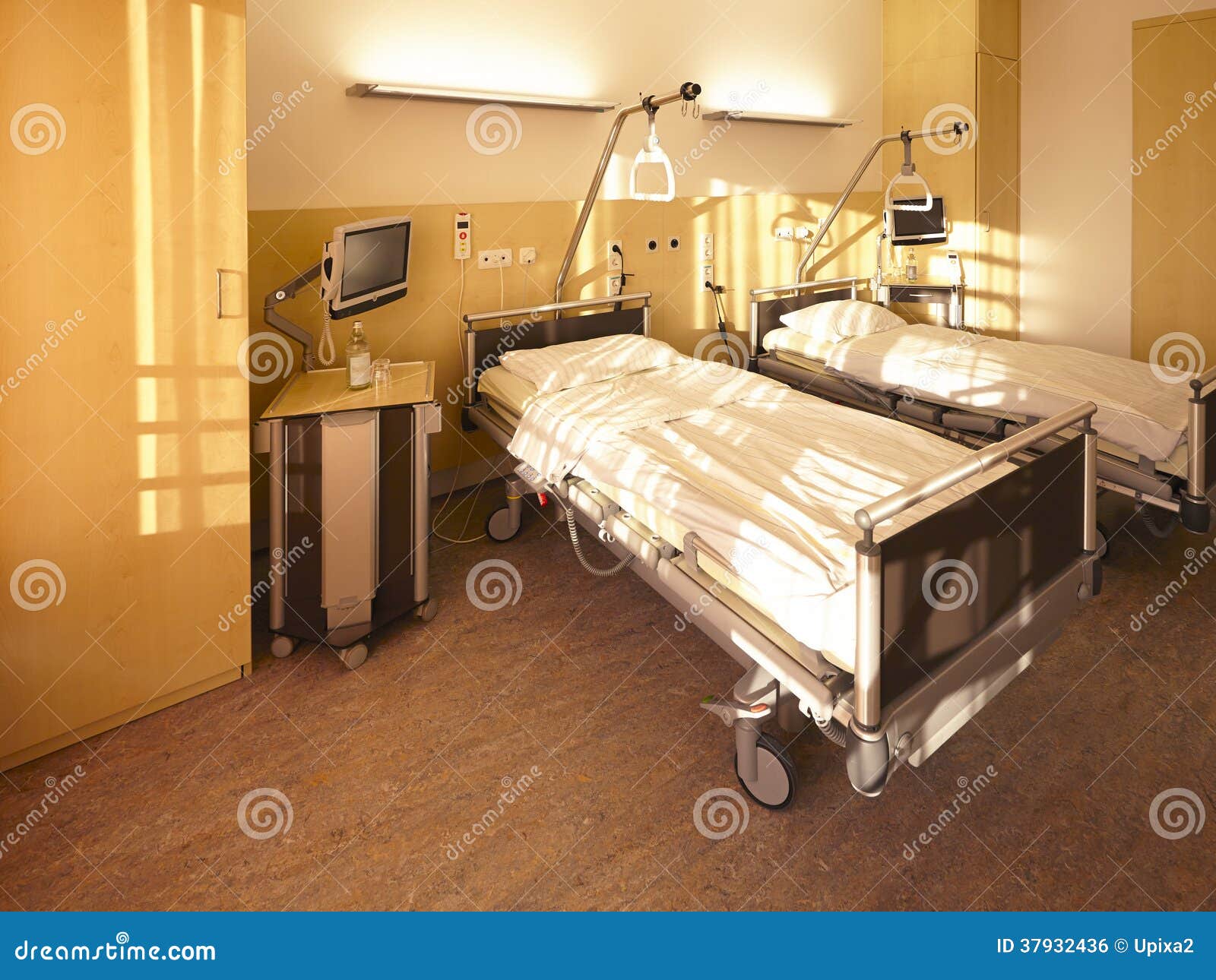 Hospital bed double room stock photo. Image of germfree 37932436