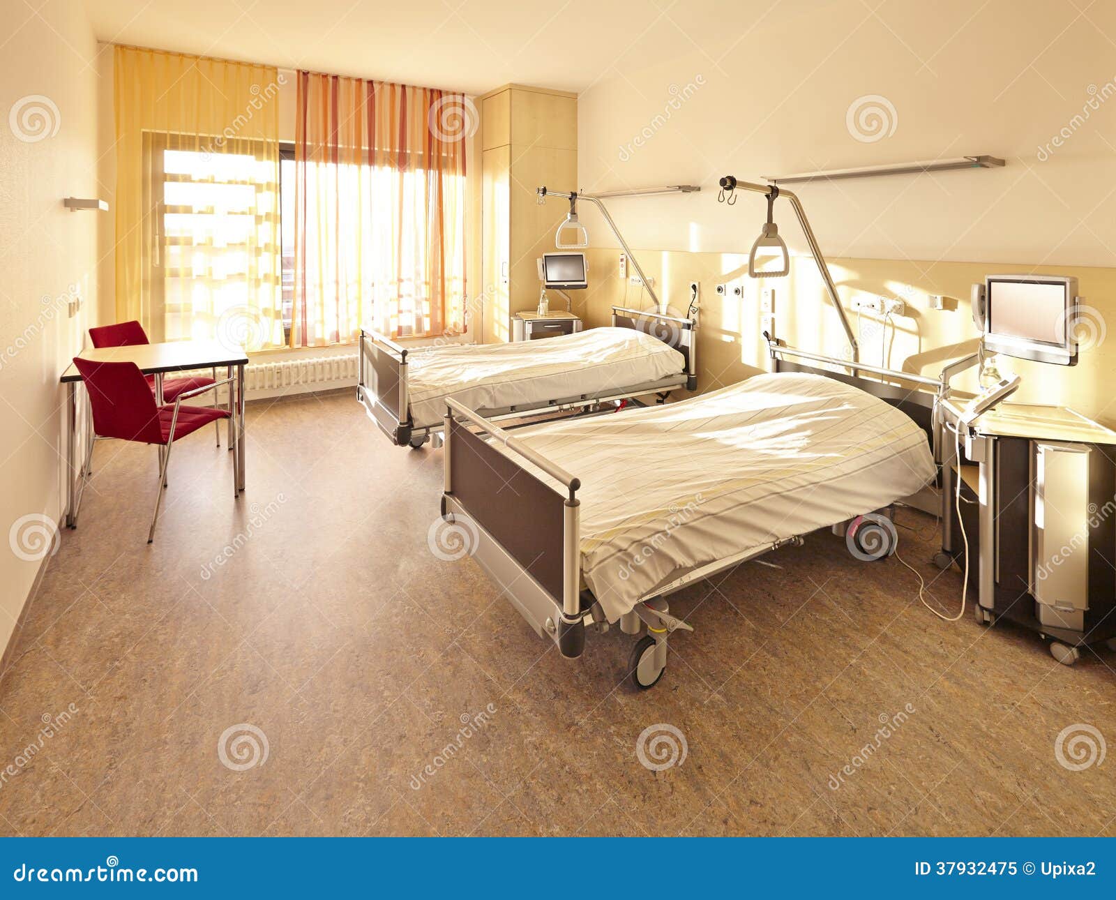 Hospital bed double room stock image. Image of disease ...