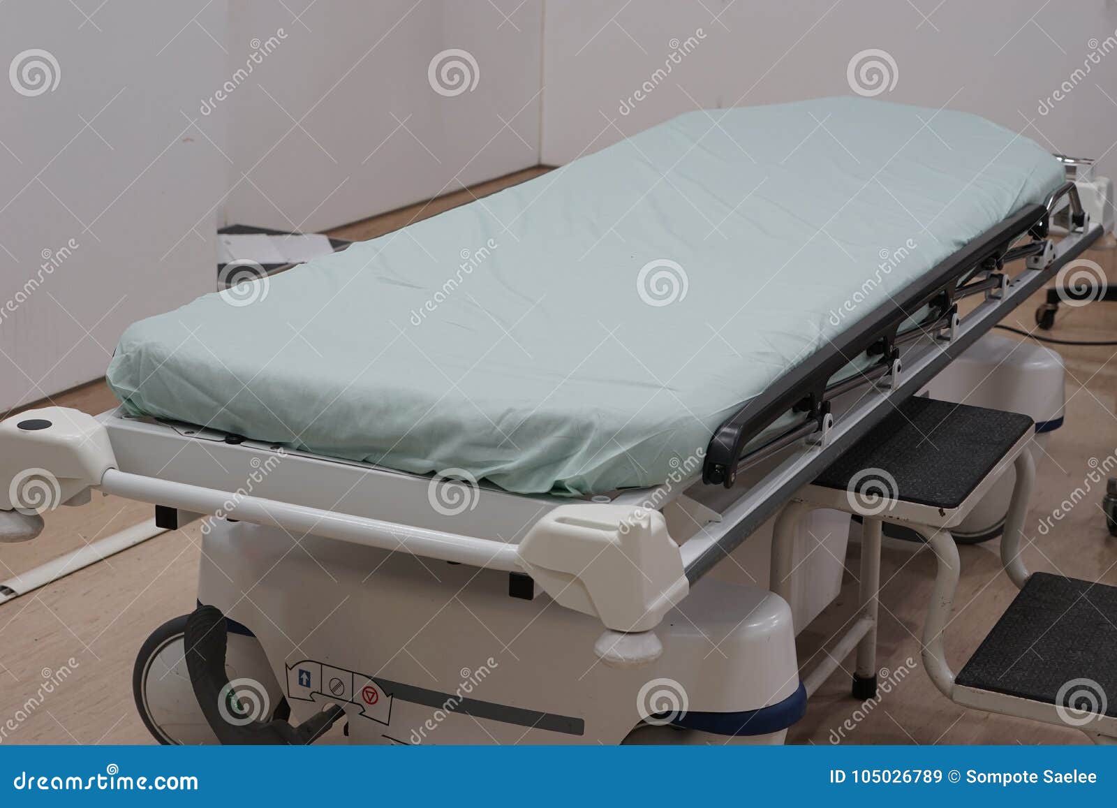 Hospital bed, Stretcher stock image