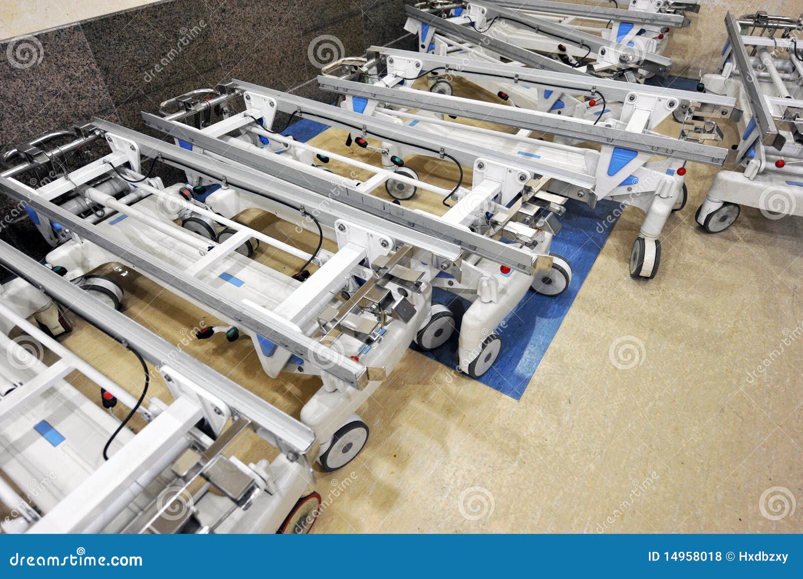 Hospital beds stock photo. Image of wheel, wheels, cart 14958018