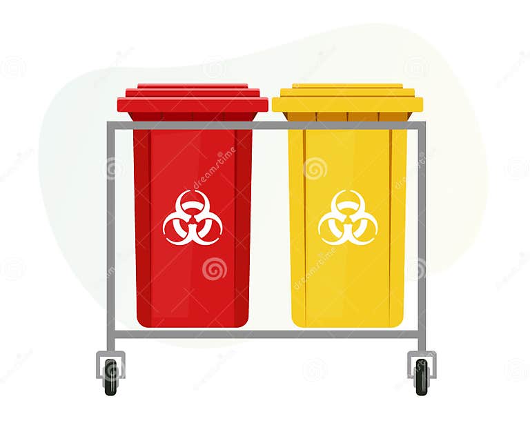 Hospital Biomedical Waste Management Colour Codes Illustration