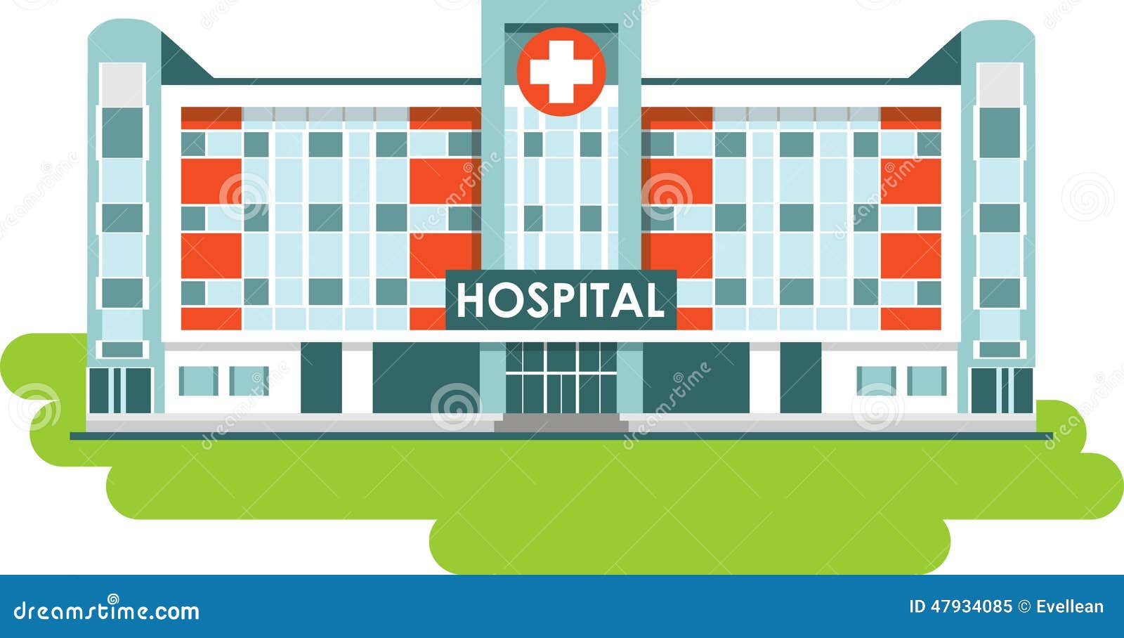 hospital building on white background