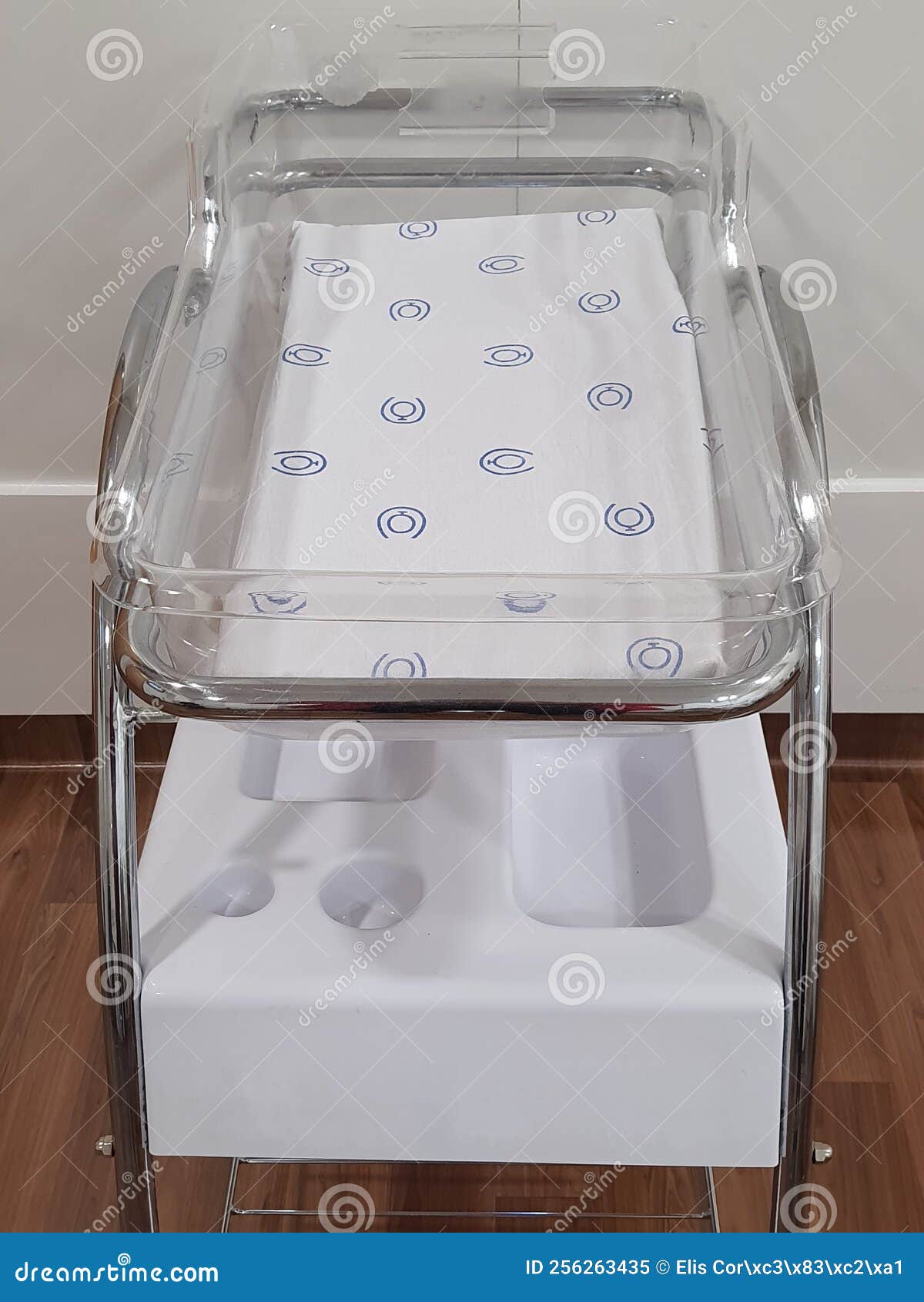 Hospital Crib for Newborns, Empty and Isolated . Stock Image Image of