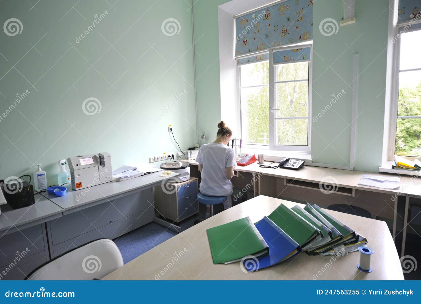At a Hospital Laboratory. Lab Technician Performing Analysis of Blood