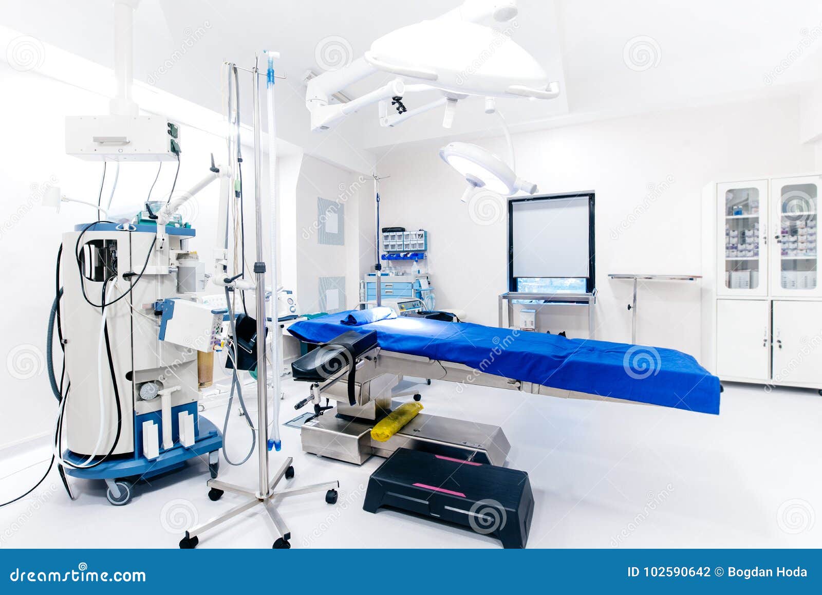 Hospital with Operating Surgery Table, Lamps and Ultra Modern Devices