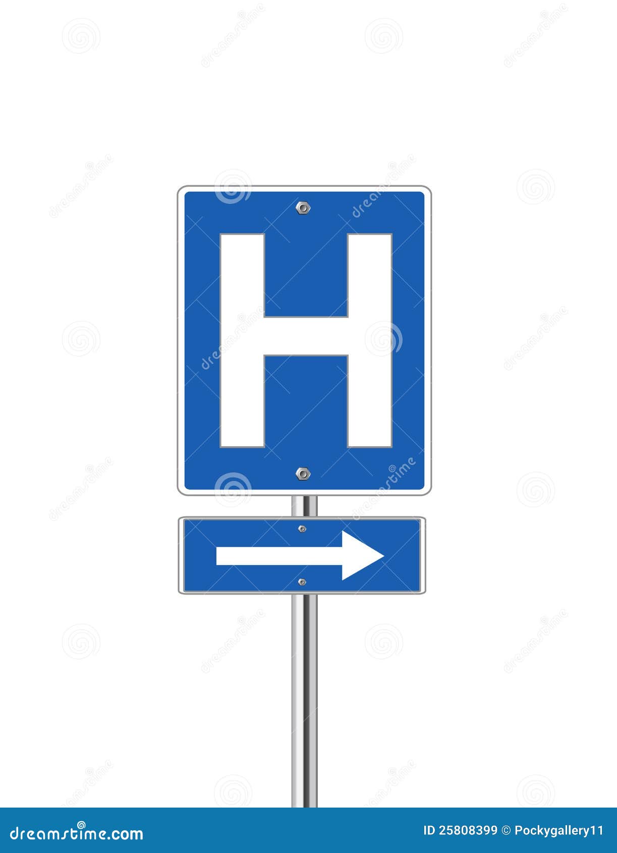 hospital sign on white