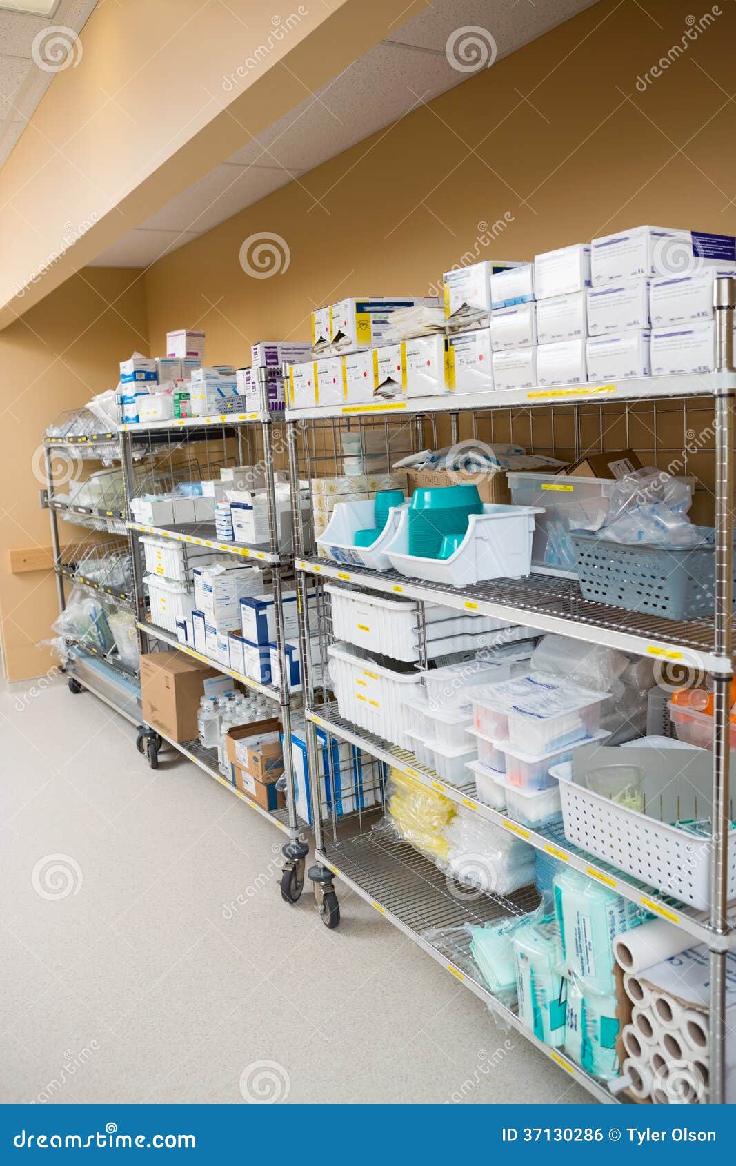 Hospital Supplies Arranged On Trollies Stock Photo - Image ...
