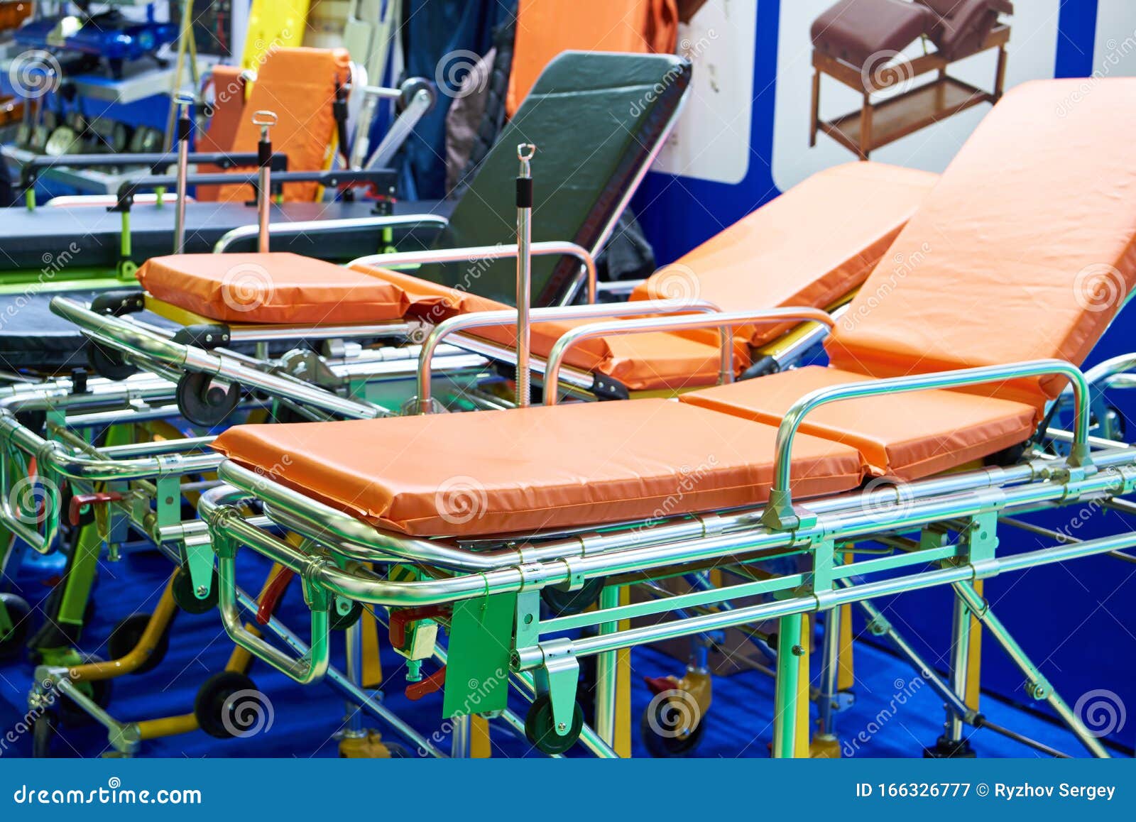 Hospital transporting beds stock image. Image of technology 166326777