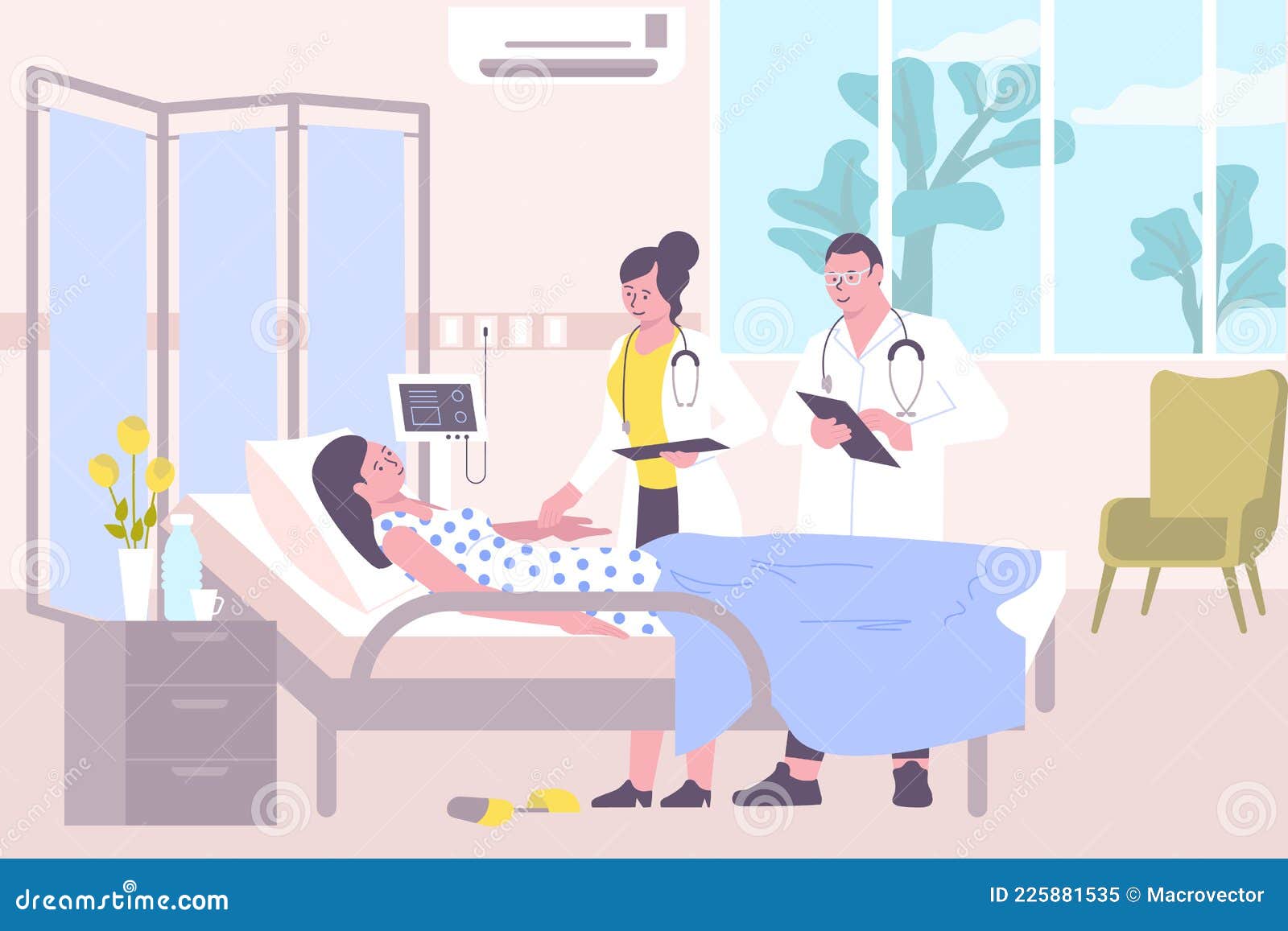 Hospital Ward Doctor Composition Stock Vector - Illustration of therapy ...