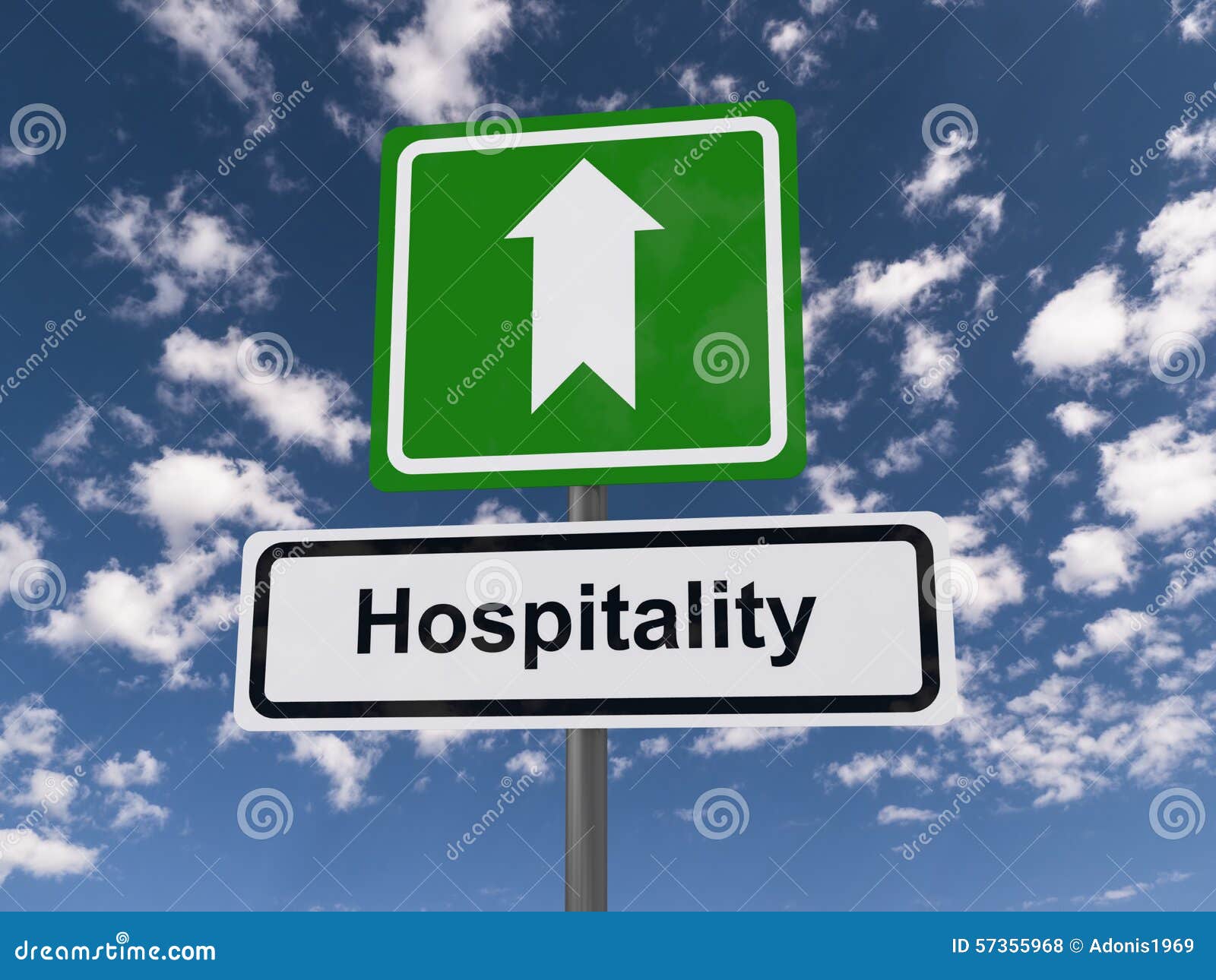 hospitality road sign