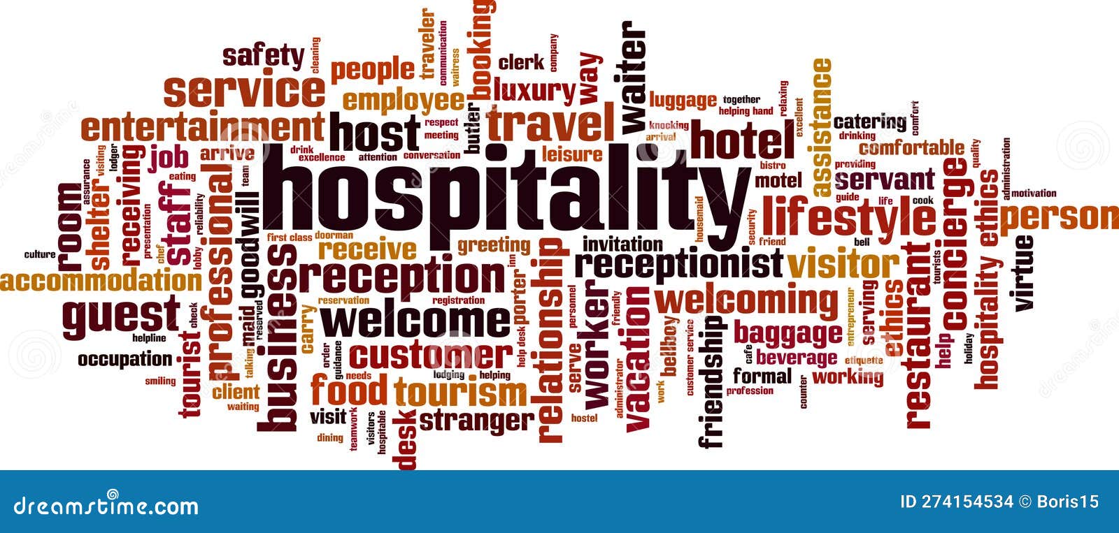 Hospitality Word Concepts Banner. Lodging Industry. Restaurant And