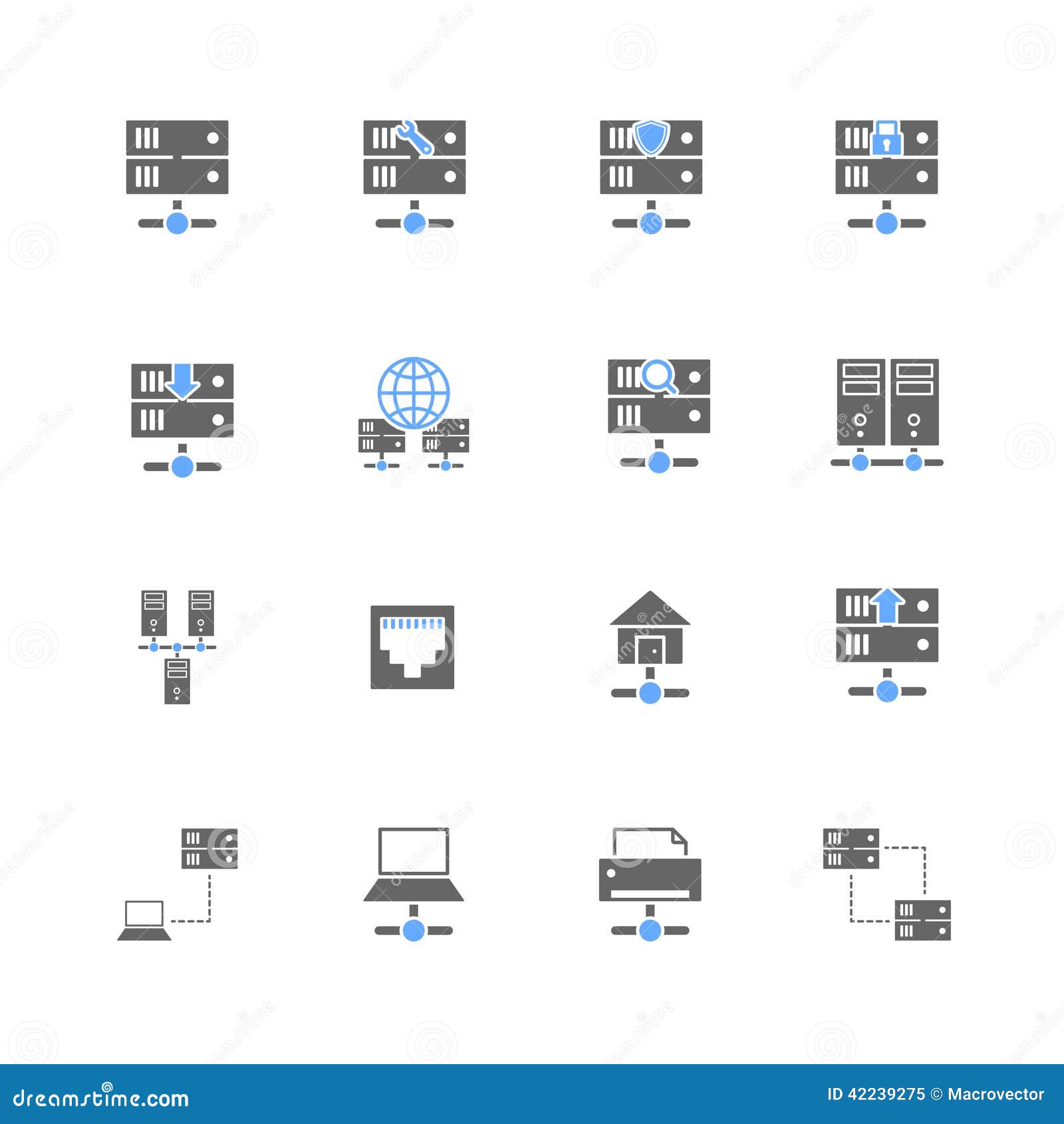 Hosting Icons Set stock vector. Illustration of chip - 42239275