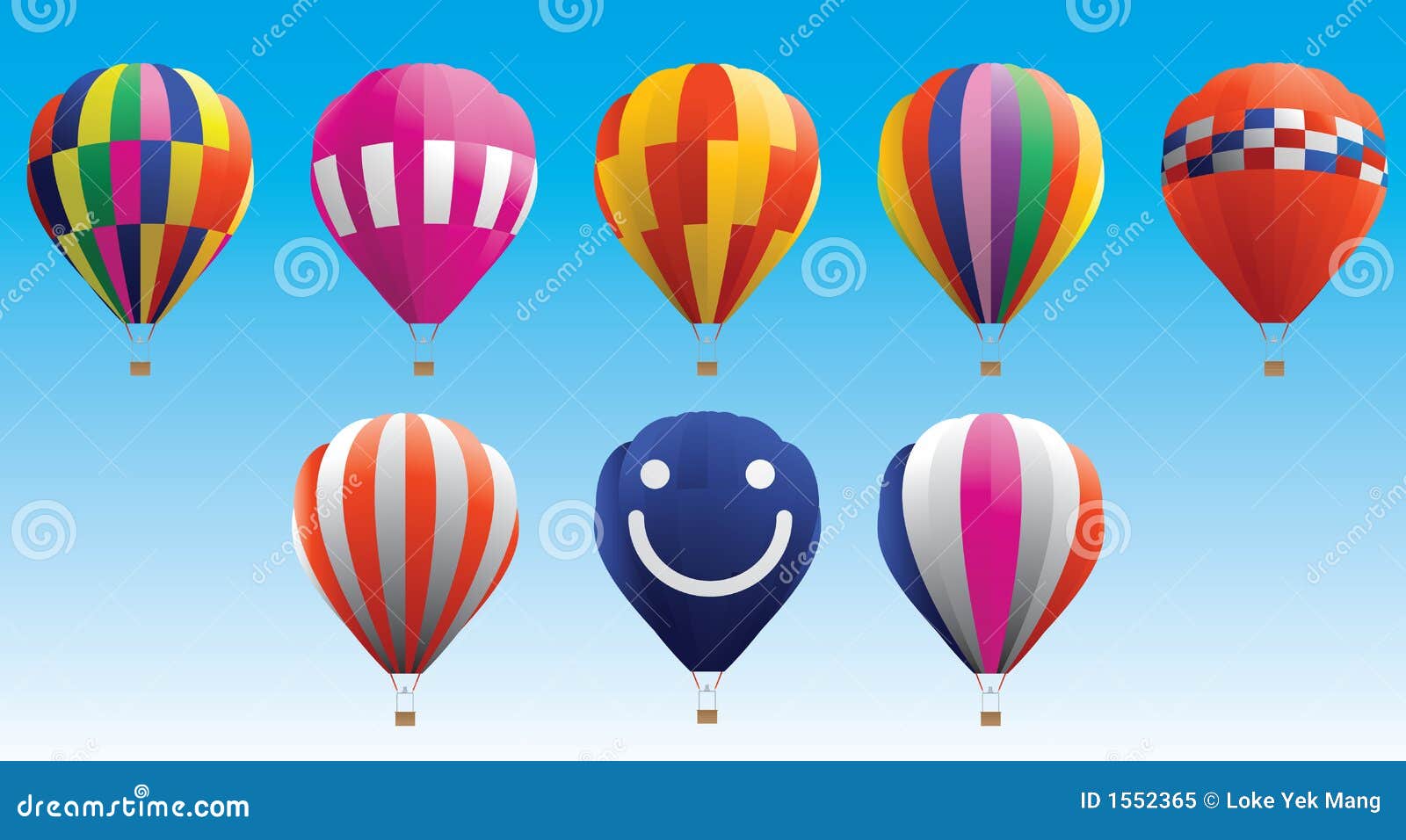 Hot air balloon stock vector. Illustration of colourful 1552365