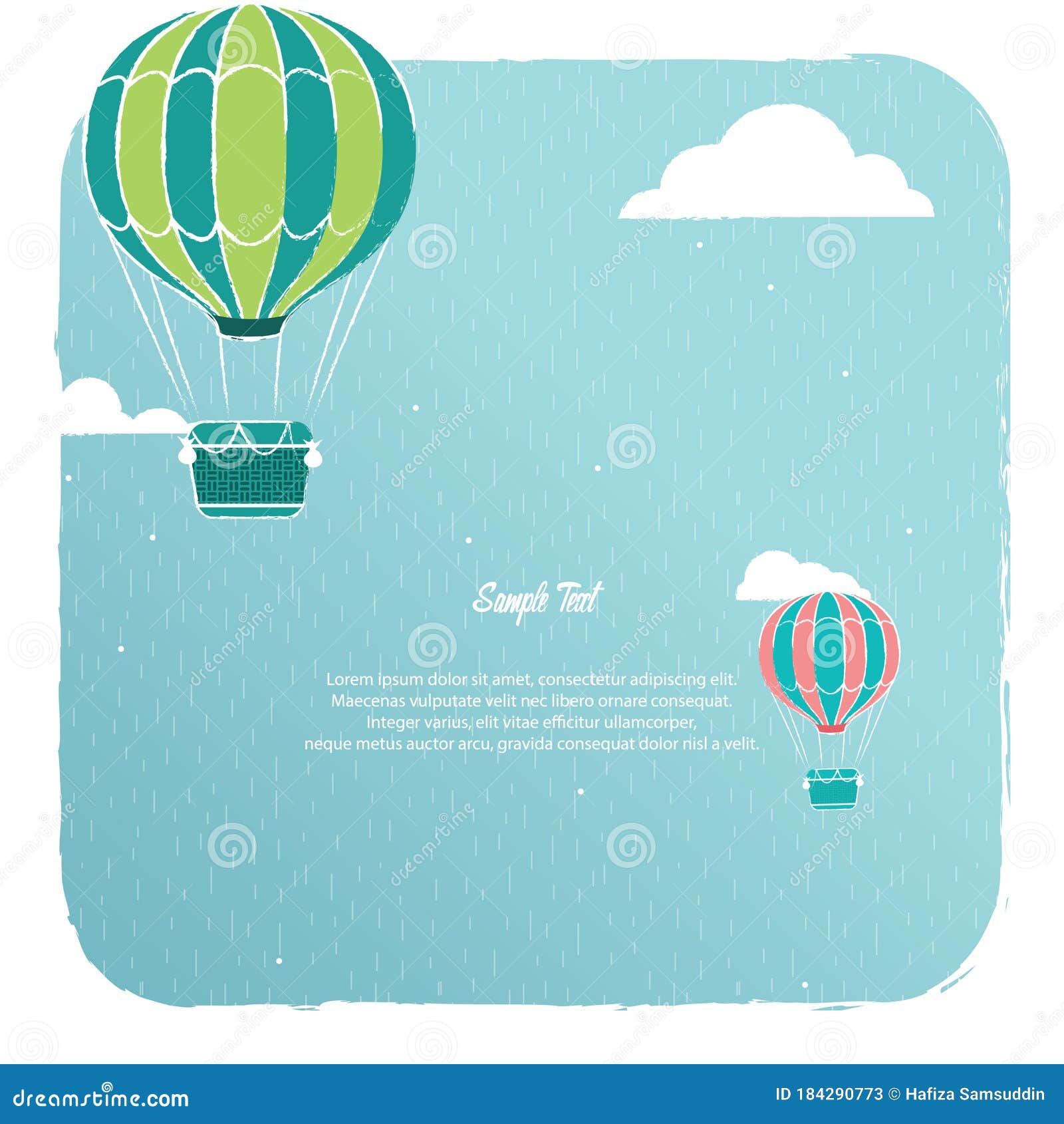 A Hot Air Balloon Background Illustration. Stock Vector Illustration