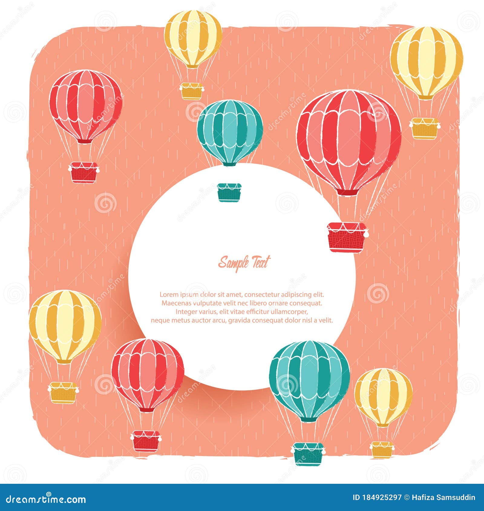 A Hot Air Balloon Background Illustration. Stock Image Image of copy