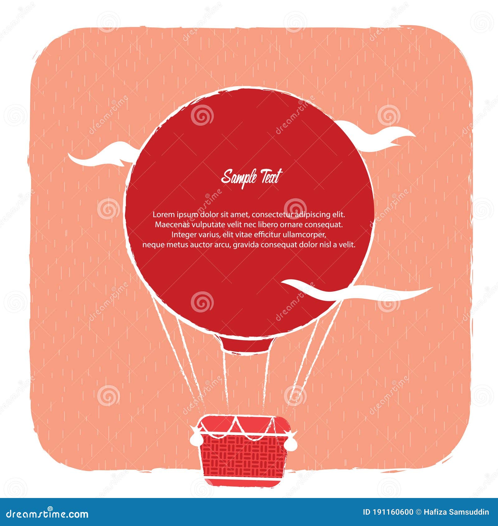 Hot Air Balloon Background. Vector Illustration Decorative Design Stock