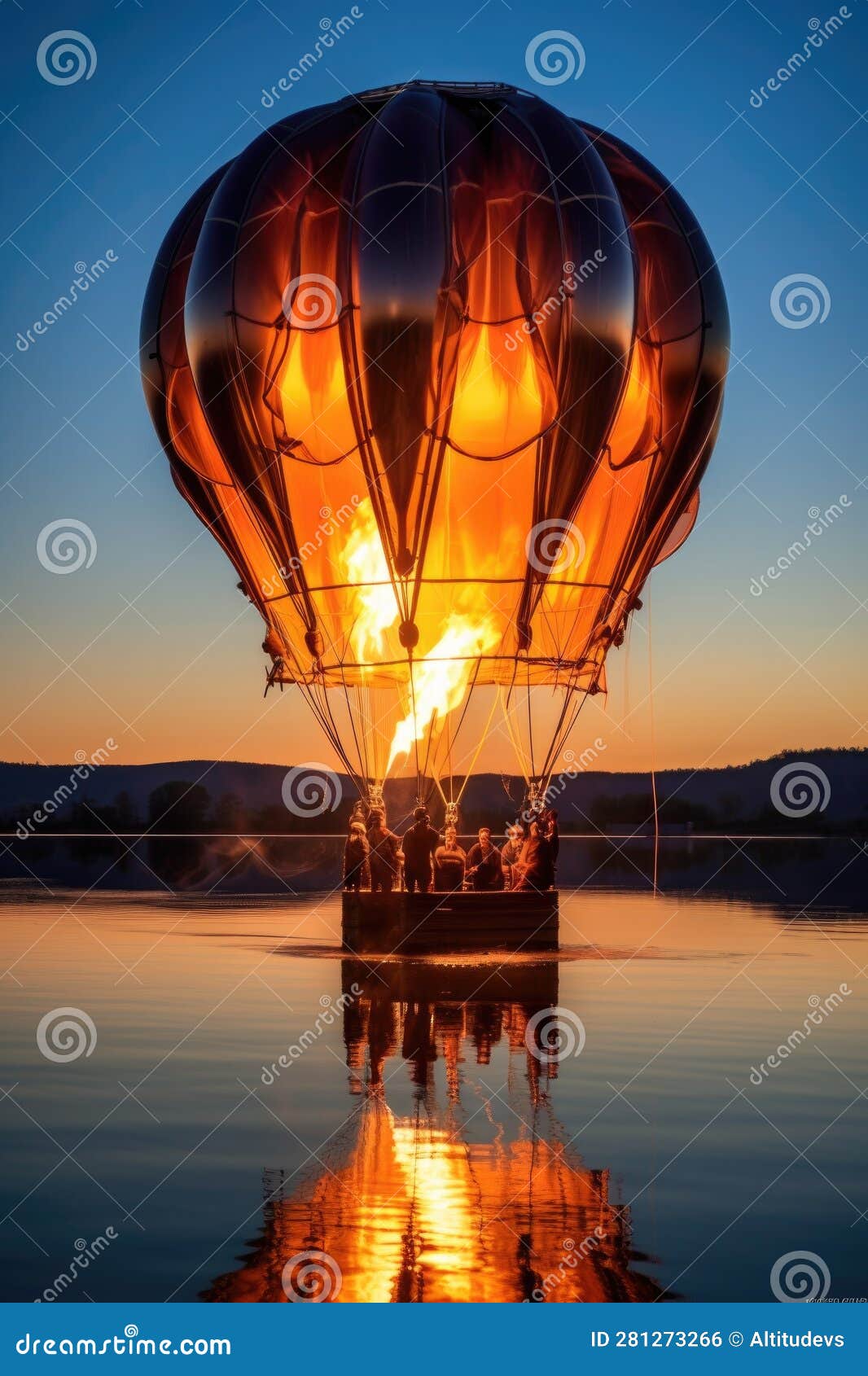 Hot Air Balloon Expanding with Heat Stock Illustration Illustration
