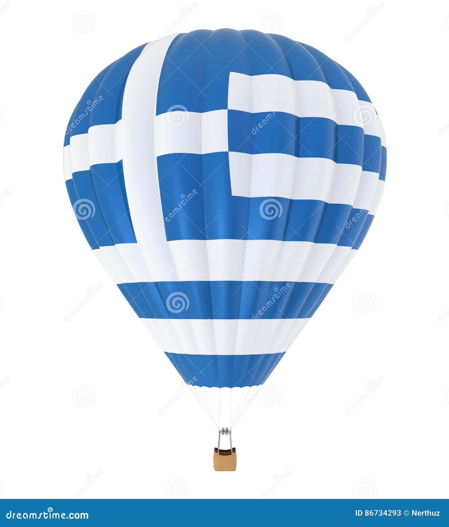 Hot Air Balloon With Flag Of Greece Stock Illustration Illustration