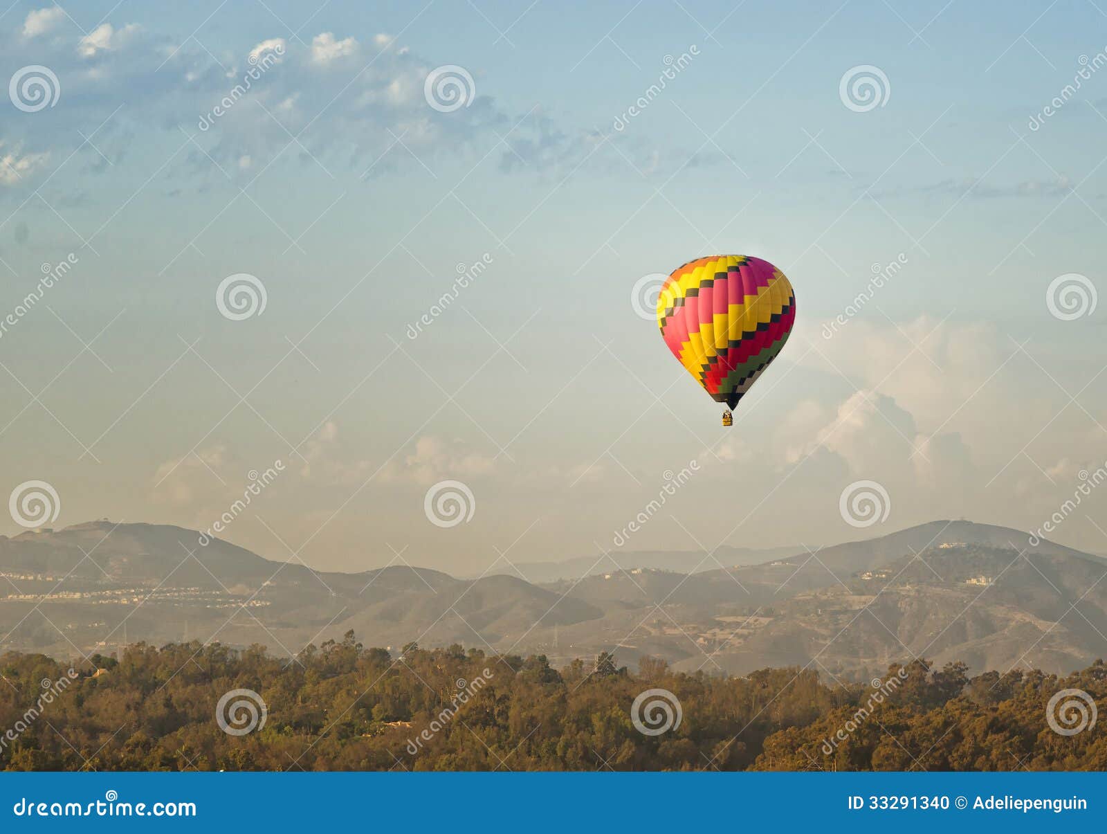 hot air balloon in flight, del mar california