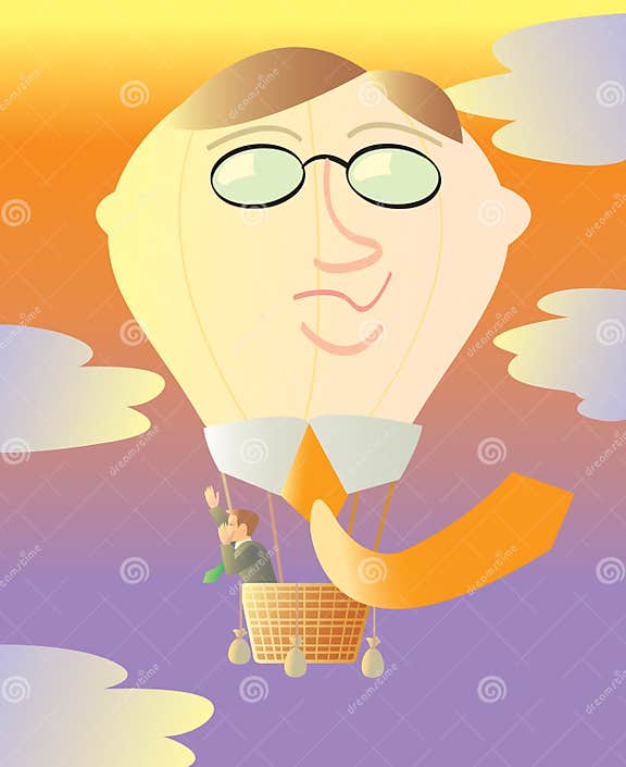 Hot Air Balloon Head stock vector. Illustration of businessman 18909698