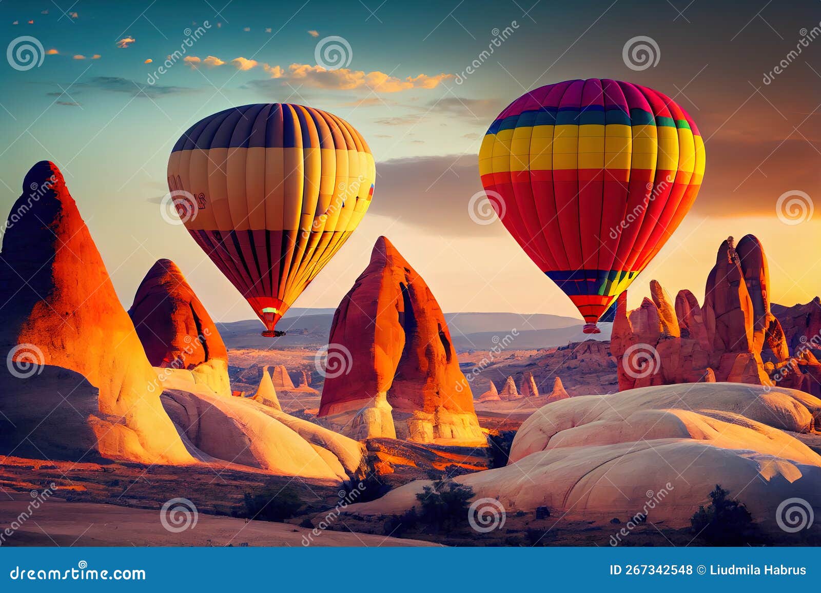 Balloons Cappadocia Stock Illustrations picture image