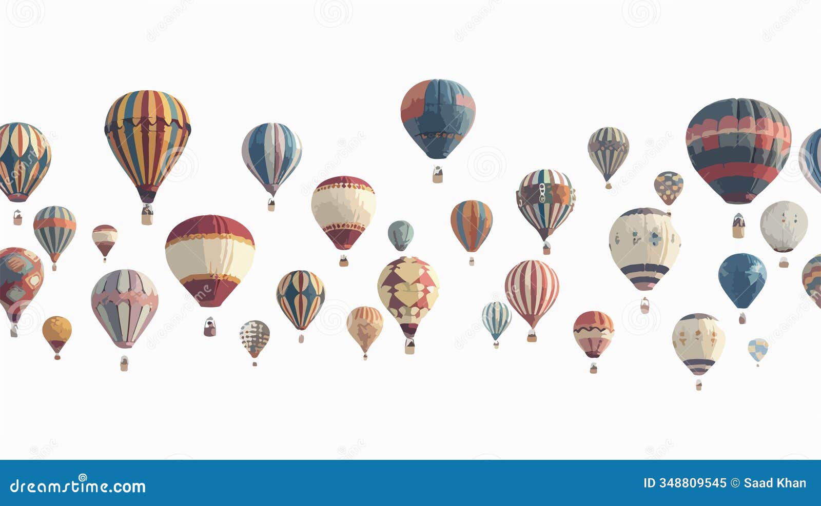 hot air balloons flying in the sky, with many aerostats floating above in a colorful and cheerful scene.