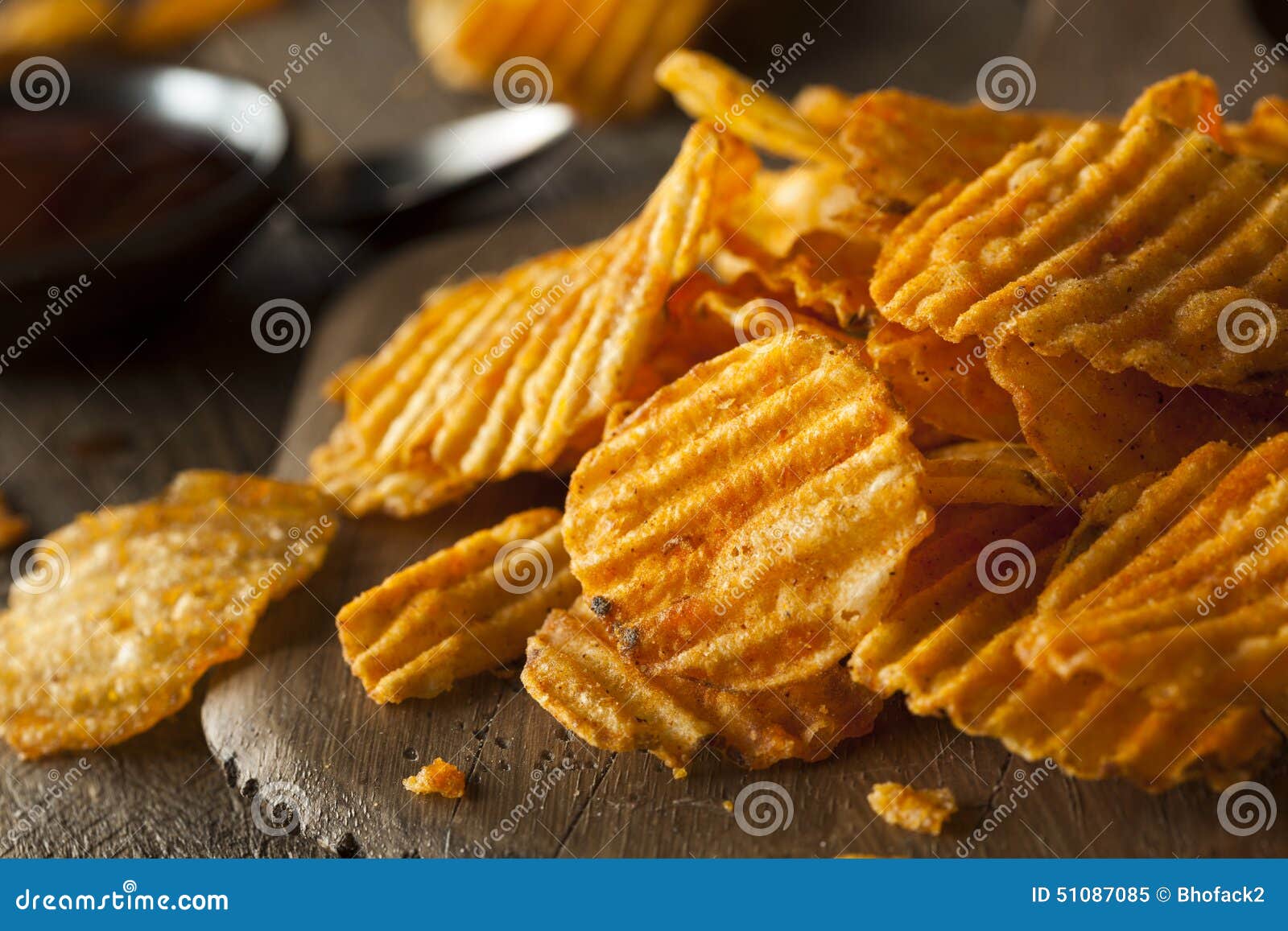 Hot Barbeque Potato Chips stock image. Image of chips 51087085