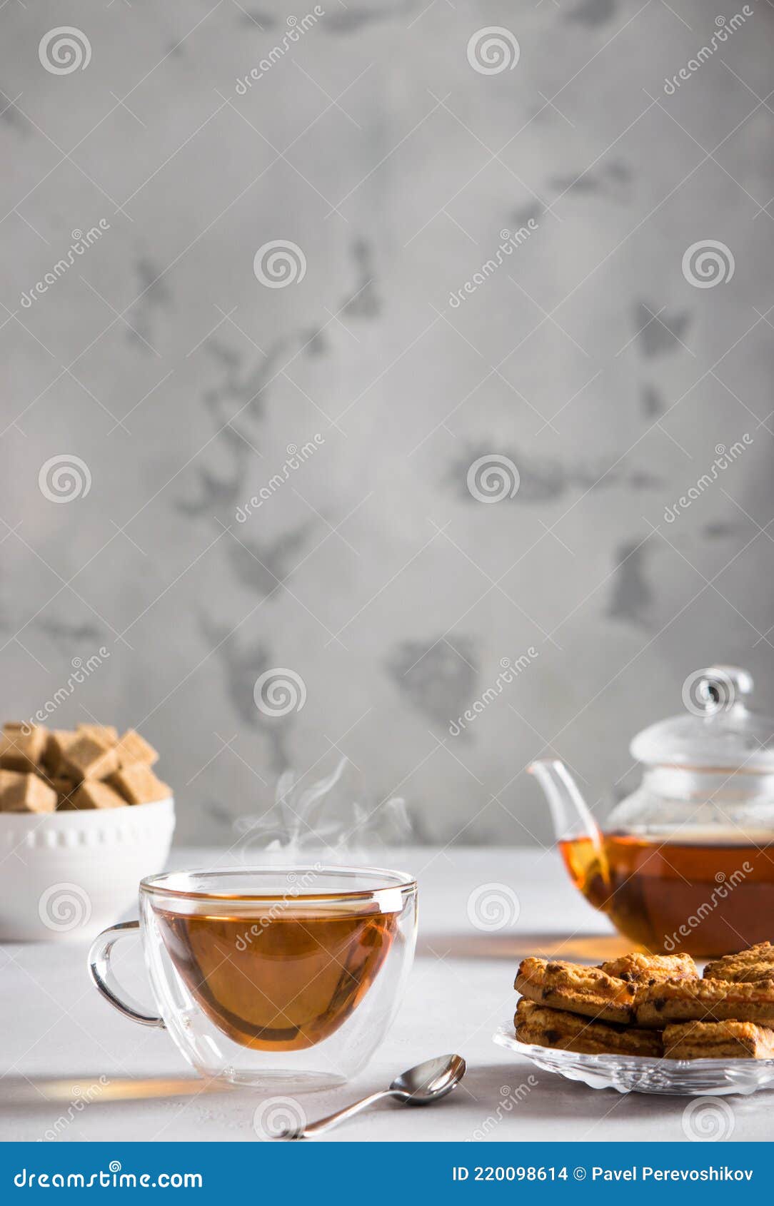 Hot Black Tea with Sugar and Cookies Stock Photo Image of sugar