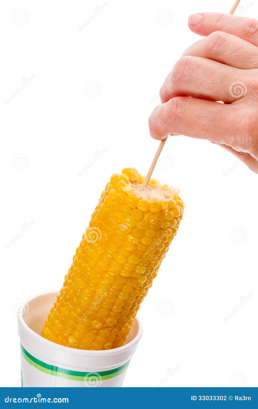 Hot Boiled Corn in a Plastic Cup Stock Photo Image of hand, preparation 33033302