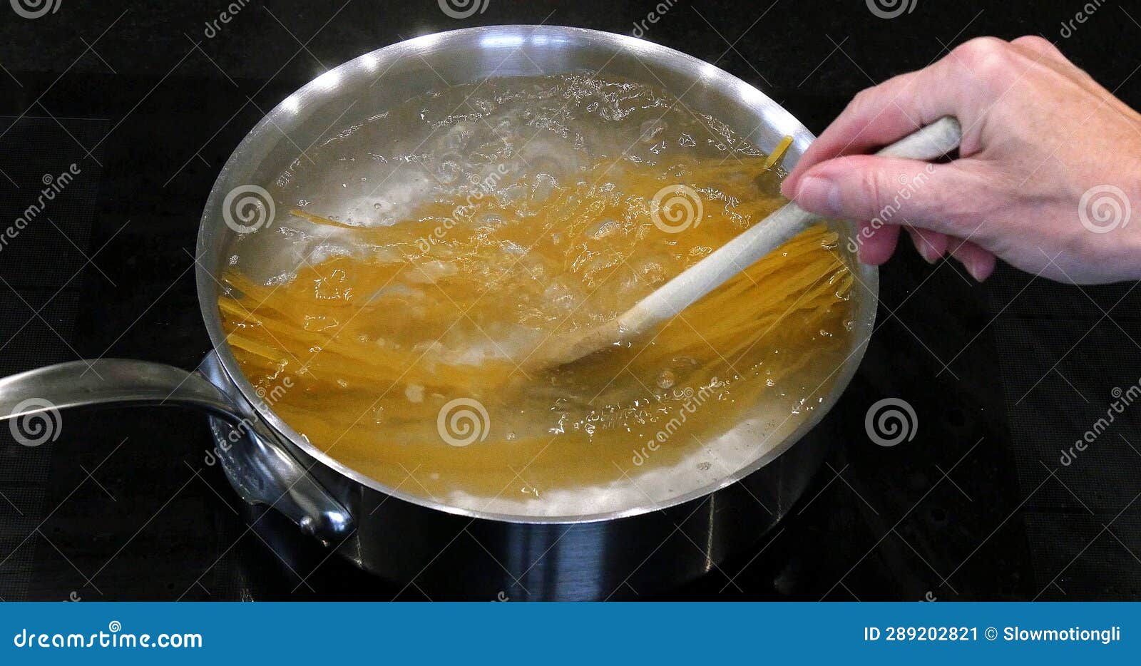 Hot Boiling Water and Spaghetti Pasta in a Saucepan Stock Image Image