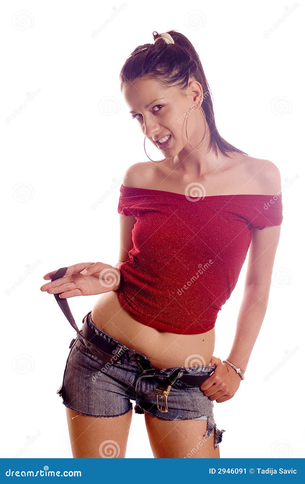 Hot Brunette Girl Stock Image Image Of Form Arms Motion 2946091