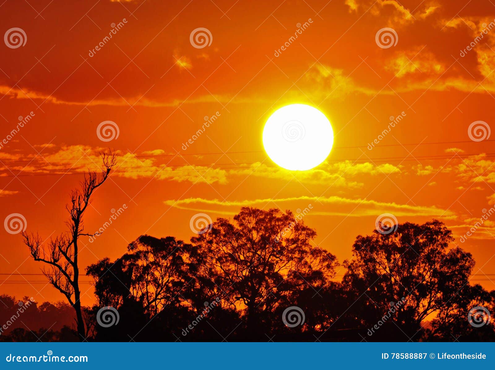 hot burning sun australian outback summer