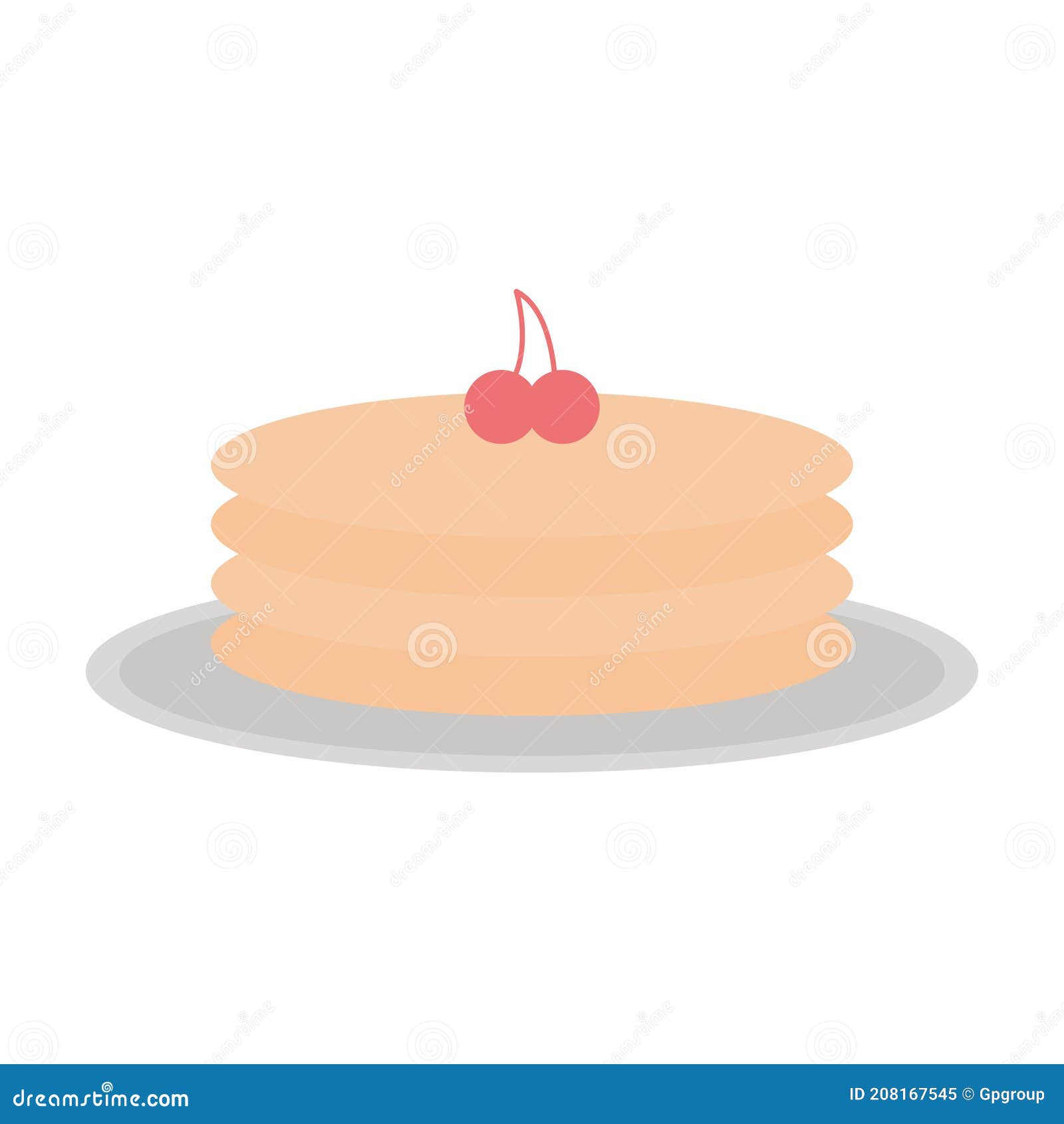 Hot Cakes on a White Background Stock Vector Illustration of fresh, restaurant 208167545