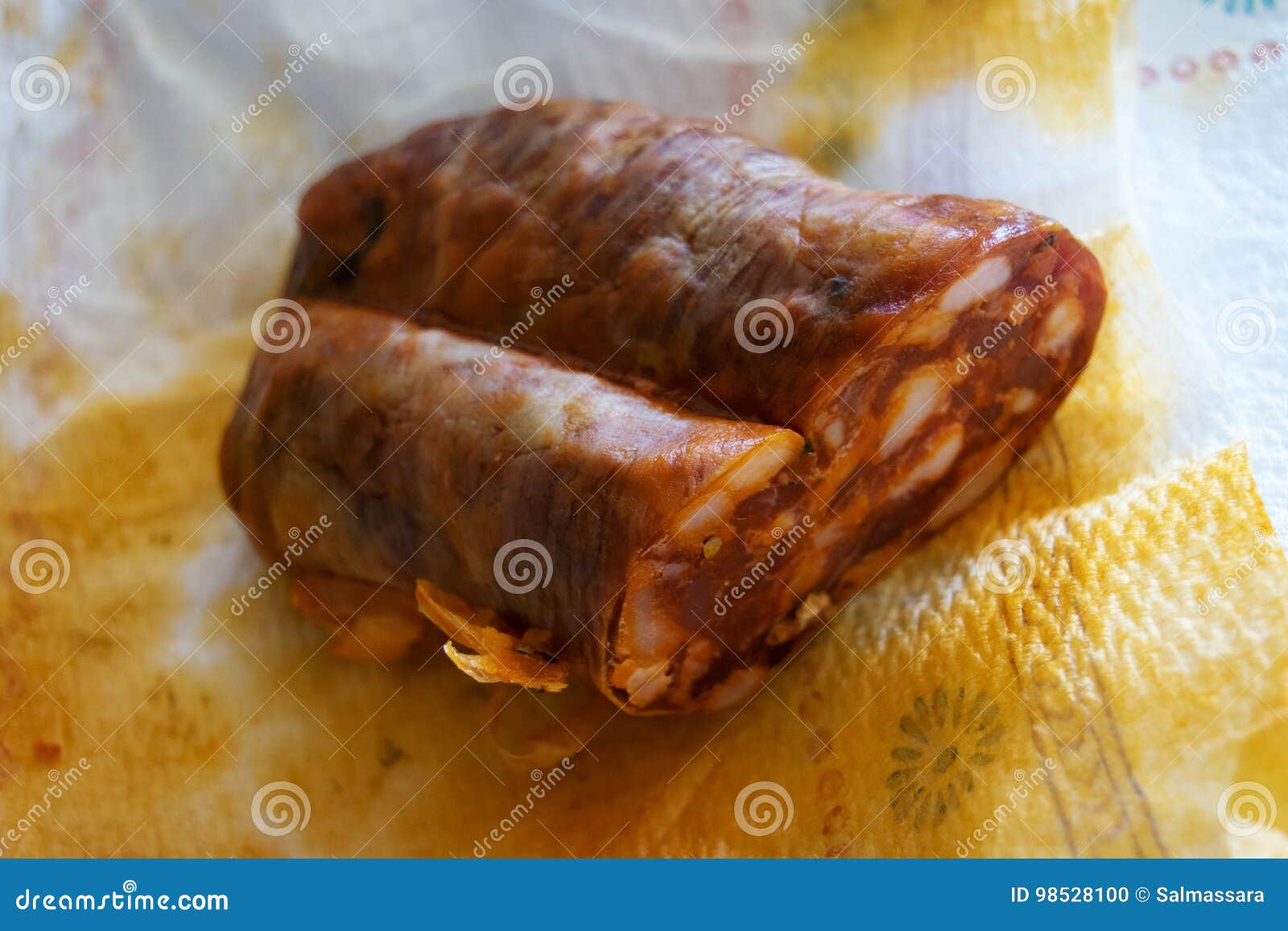Hot calabrese soppressata stock photo. Image of spicy 98528100