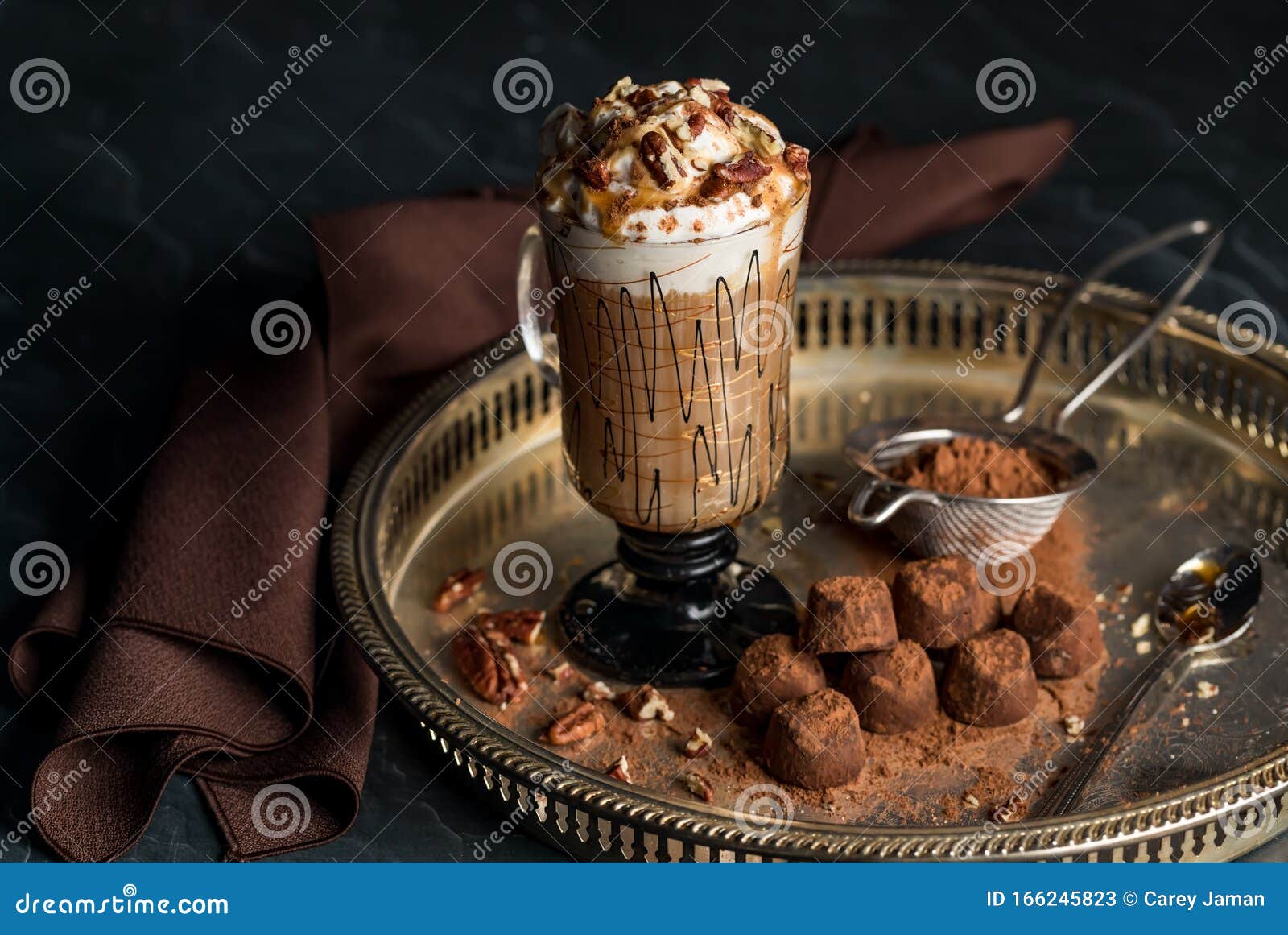 Cappuccino with chocolate sprinkles hi-res stock photography and