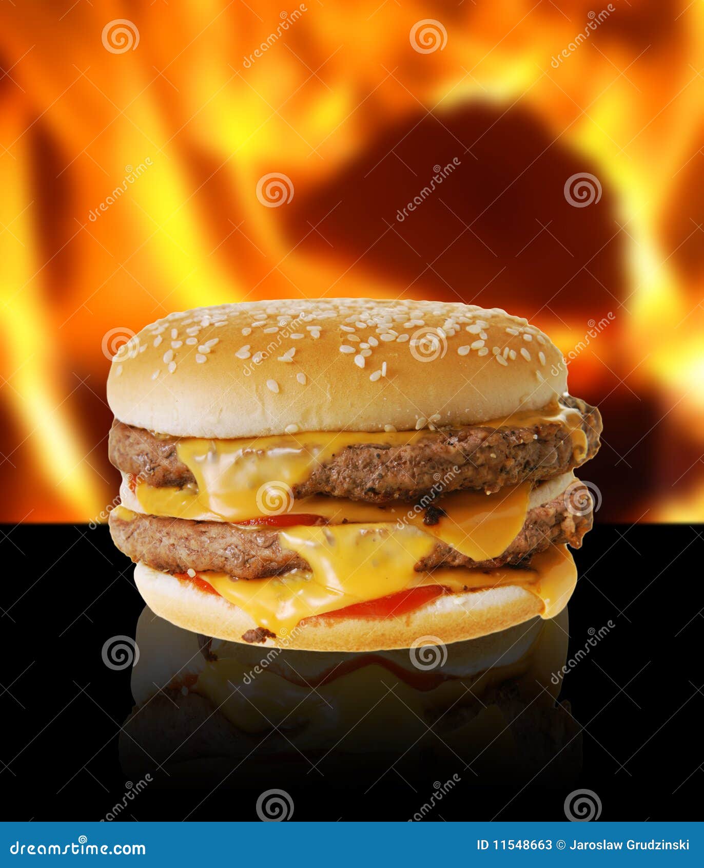 Hot cheeseburger stock image. Image of fresh, dinner 11548663