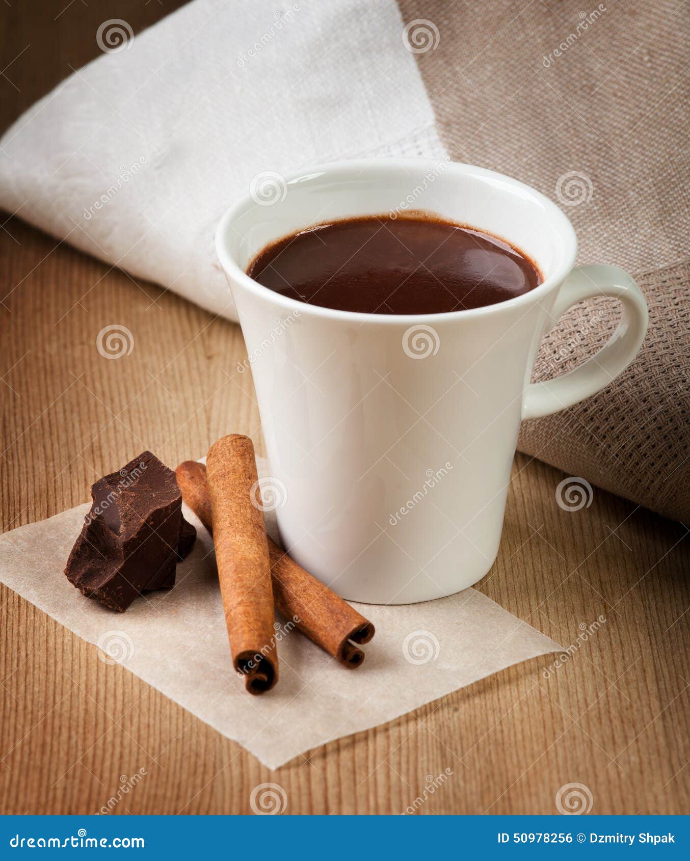 Hot Chocolate, Chocolate Chips, Cinnamon Stock Photo Image of