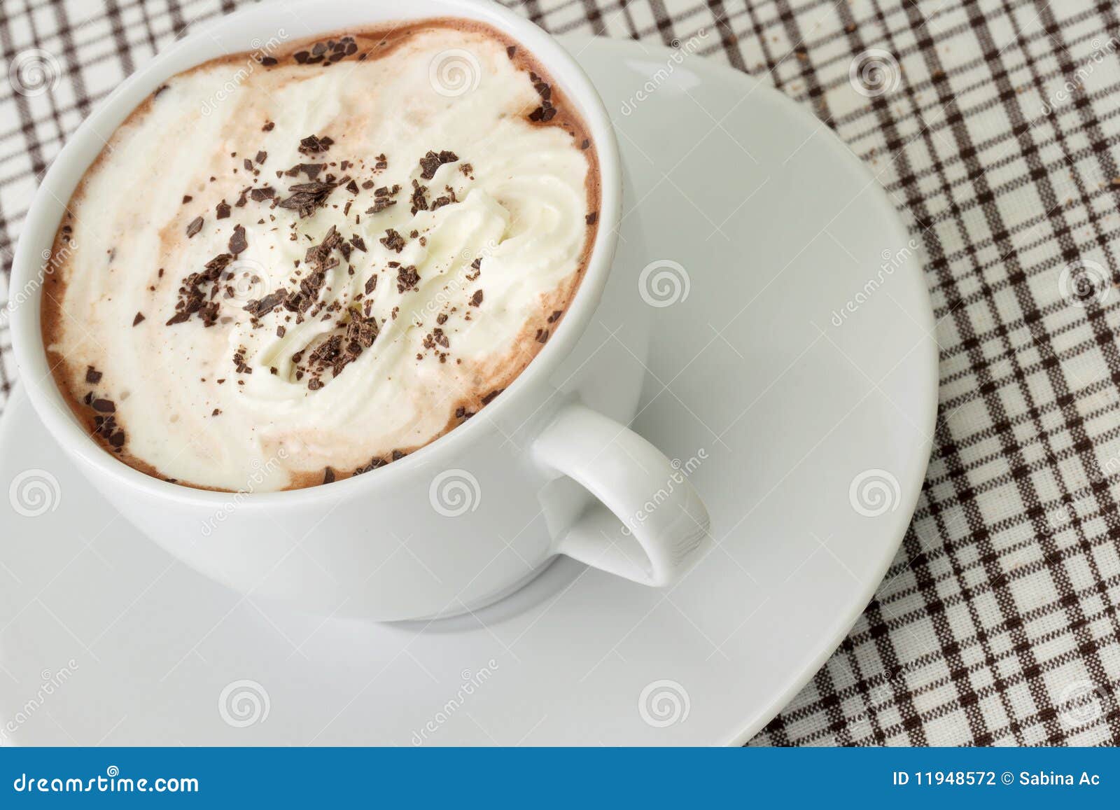 Hot Chocolate Drink Topped with Whipped Cream Stock Photo Image of dessert, heat 11948572