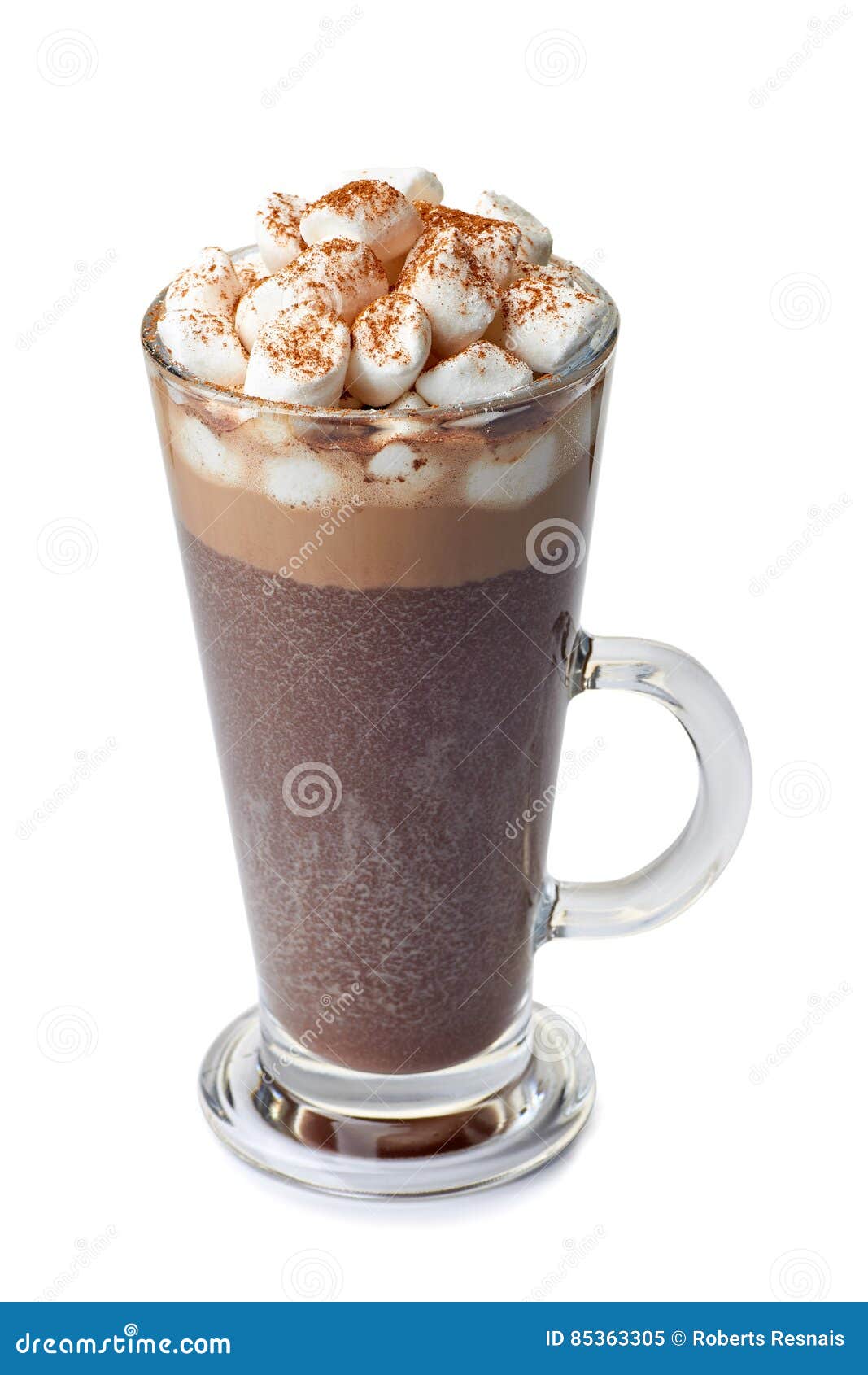 Hot Chocolate In A Glass Mug Stock Photo - Download Image Now - Hot  Chocolate, Cut Out, Cup - iStock