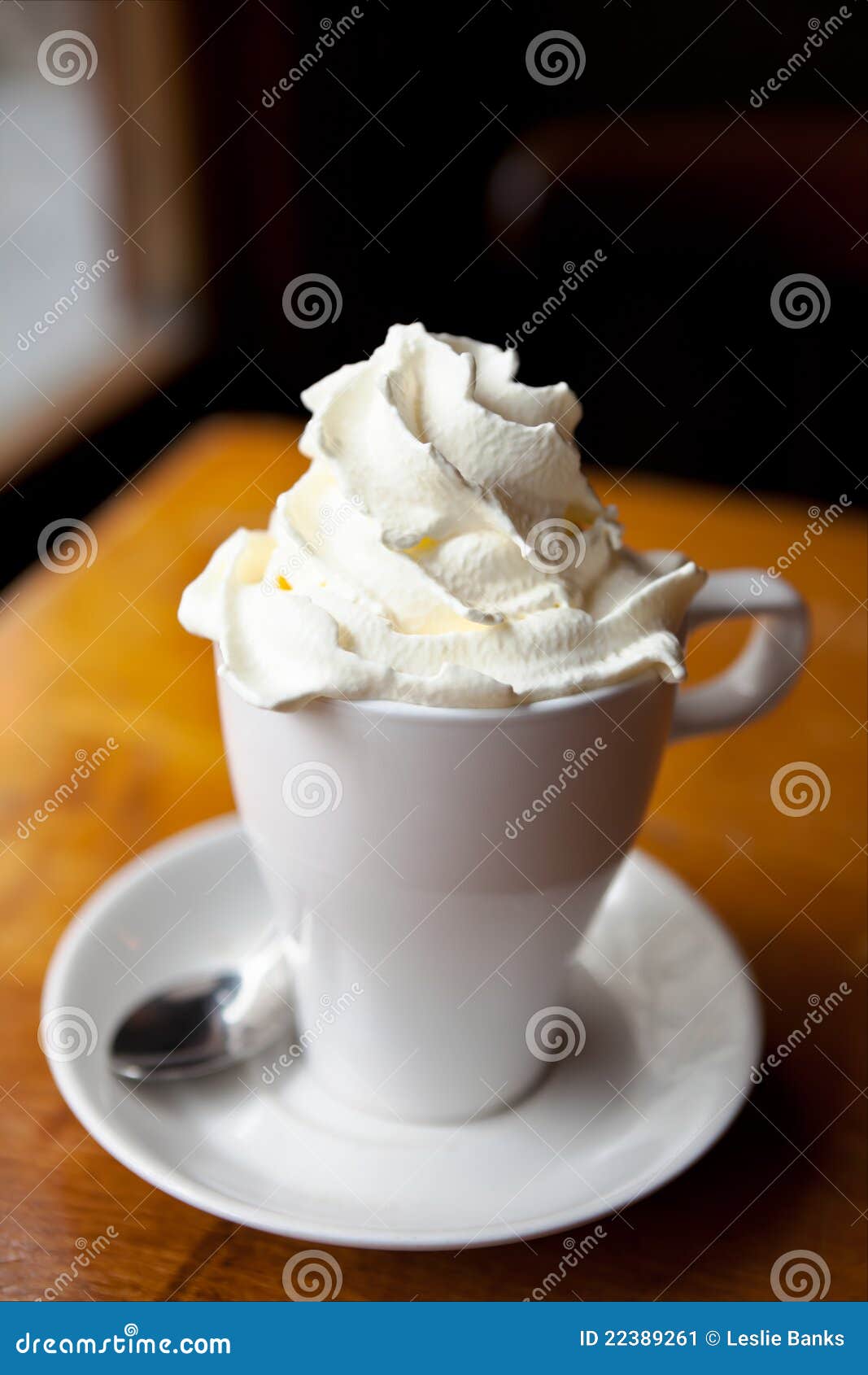 Hot Chocolate With Whipped Cream Stock Image Image of cafe, drink