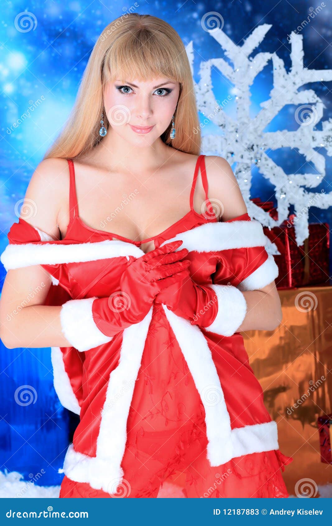 Hot christmas stock image. Image of natural, model, happiness 12187883