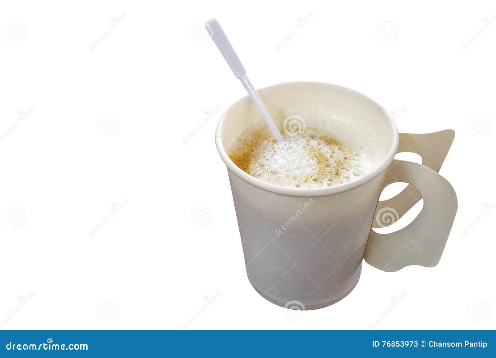 Cup of tea with milk / Coffee milk in glass cup with clipping path