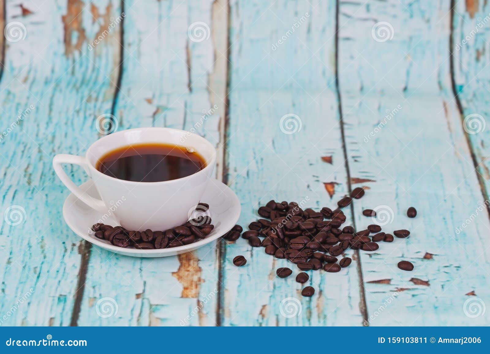 Hot Coffee Cup on Wood Table Stock Image Image of table, cafe 159103811